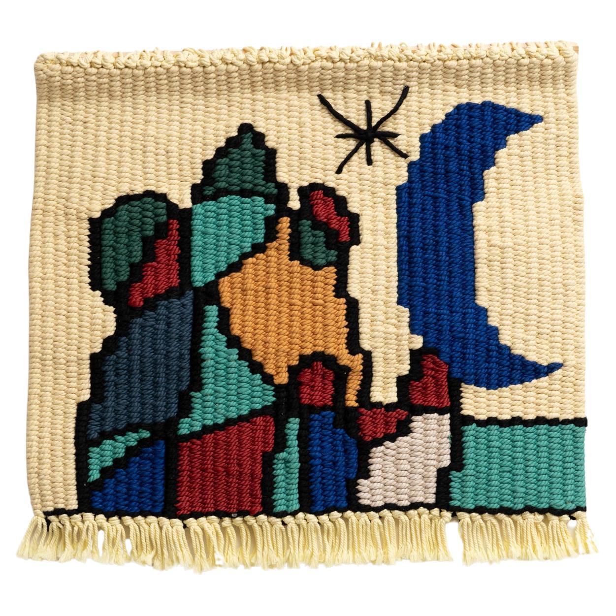 Tapiz Modern Color de mediados de siglo según Joan Miró, hacia 1970