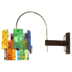Mid Century Modern Colorful Swivel Wall Sconce Light Fixture MINT!
