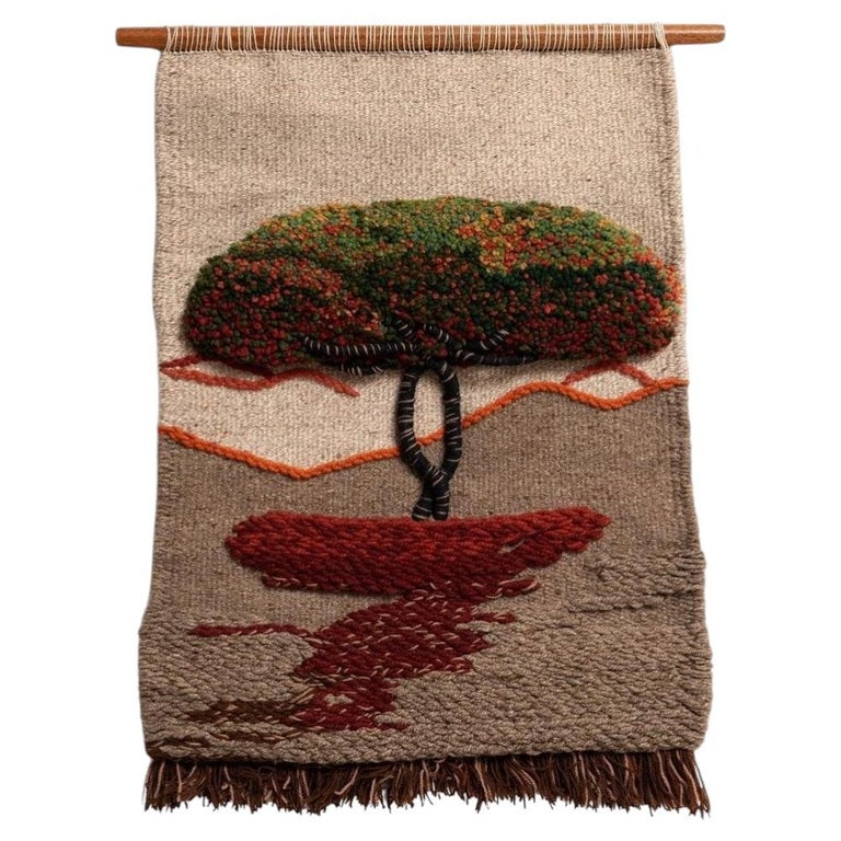 Mid Century Modern Colorful Wool Tapestry, Spain, Circa 1970