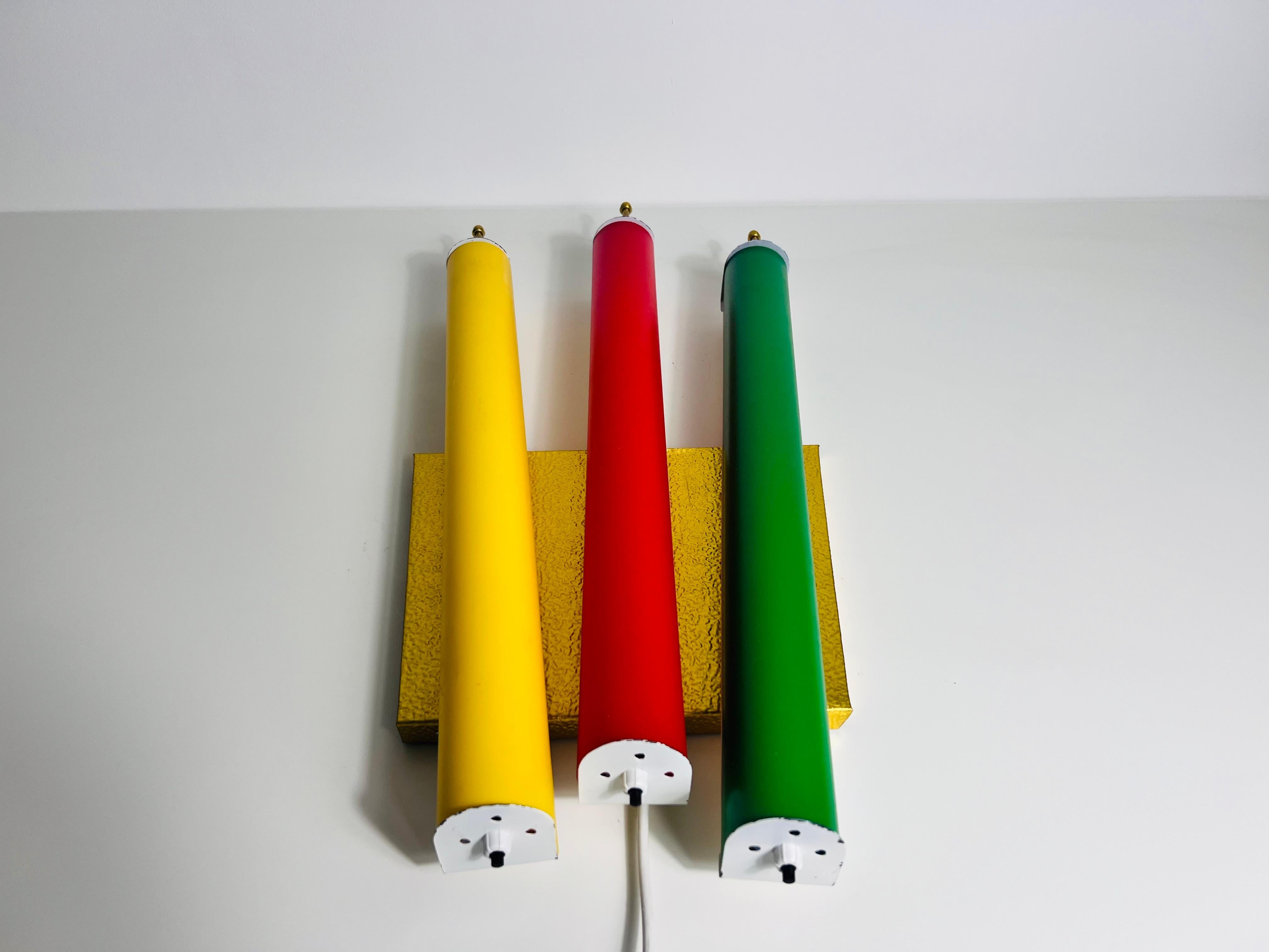 Lámpara de pared colorida de mediados de siglo, Italia, años 60 mediados del siglo XX en venta