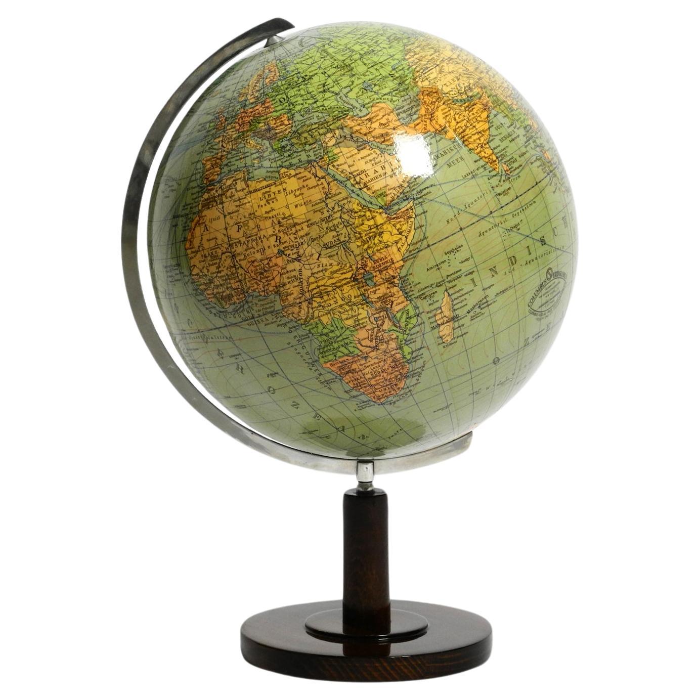 Mid Century Modern Columbus Earth globe by Columbus Verlag Paul Oestergaard 