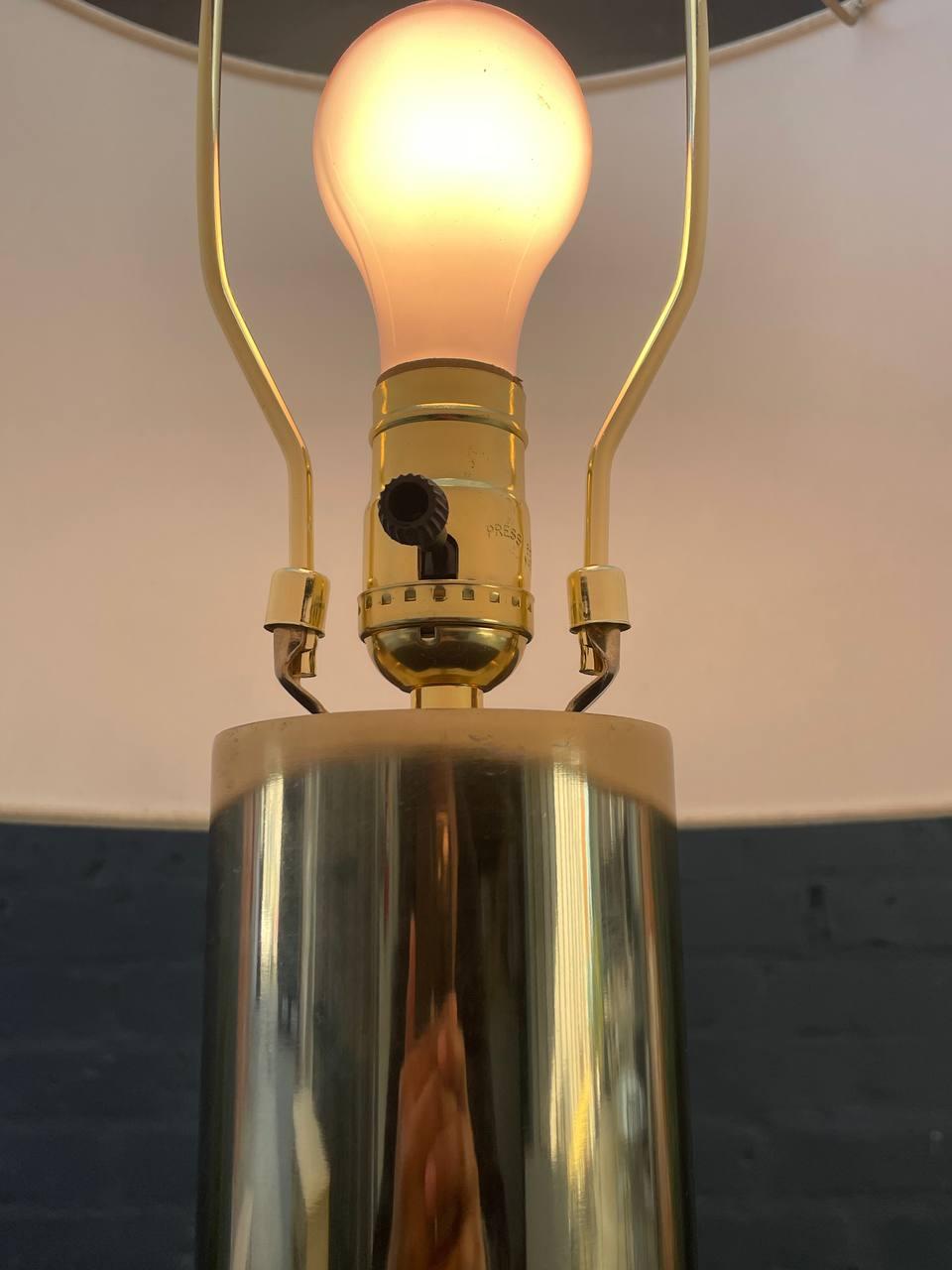 Mid-Century Modern Column Style Brass Floor Lamp For Sale 3