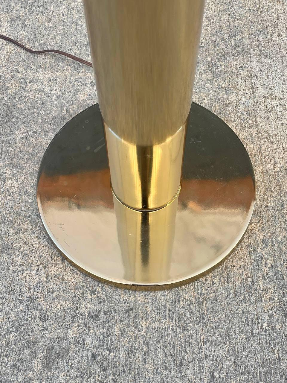 Mid-Century Modern Column Style Brass Floor Lamp For Sale 4