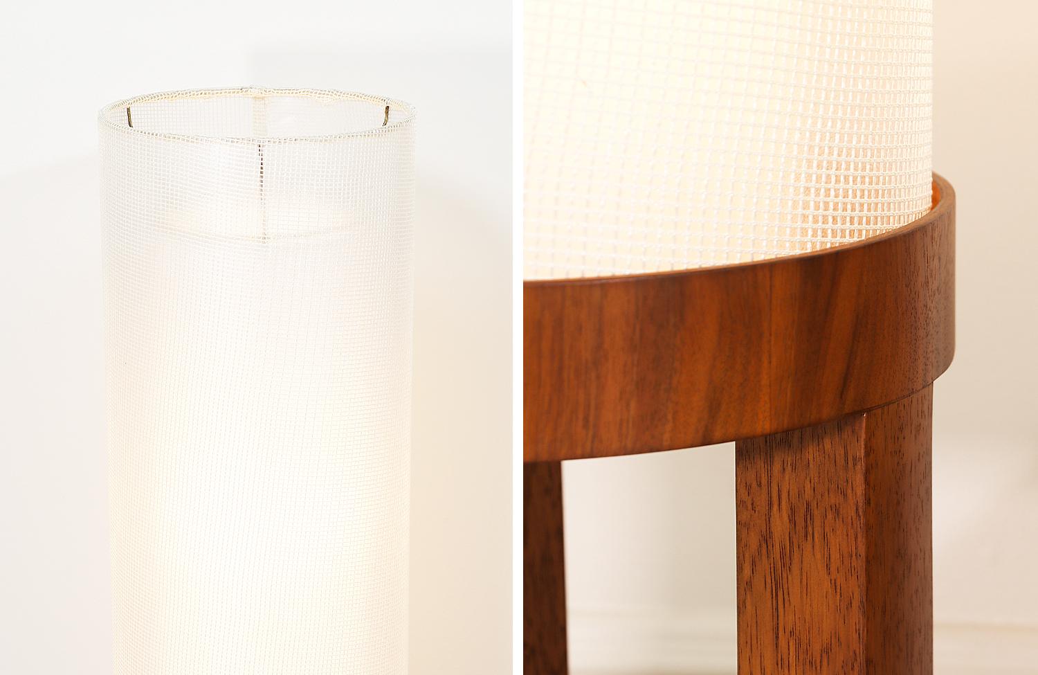 Brass Mid-Century Modern Column Style Floor Lamps by Modeline