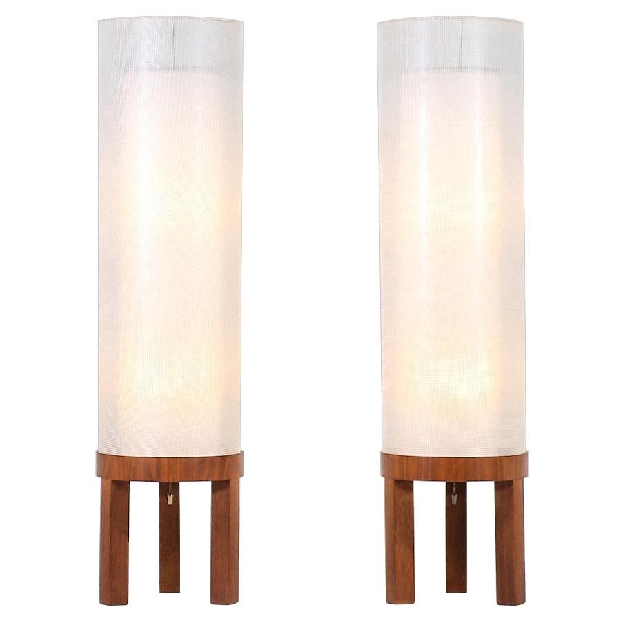 Mid-Century Modern Column Style Floor Lamps by Modeline