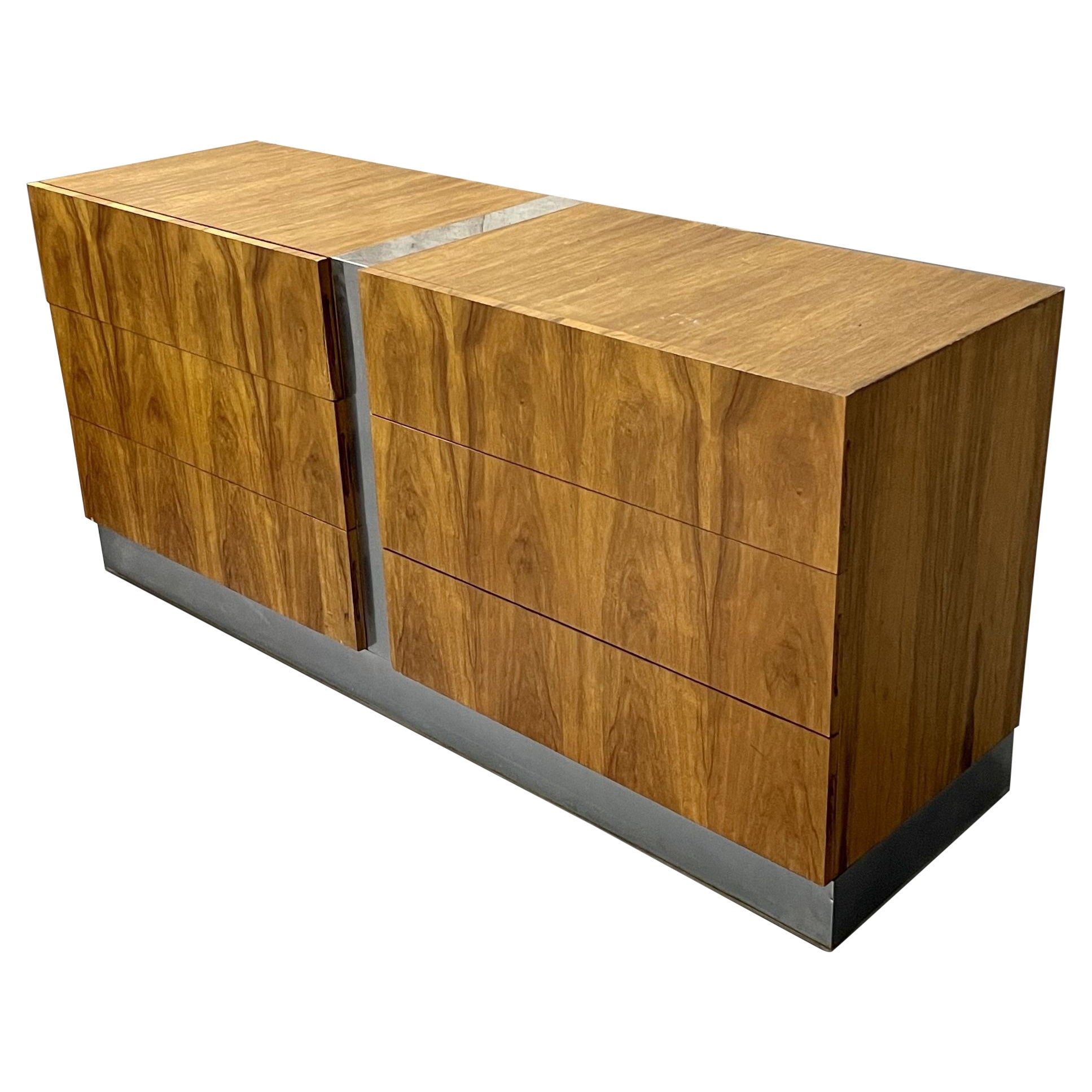 Mid-Century Modern Commode, Nightstand, Milo Baughman / Thayer Coggin, Chrome,