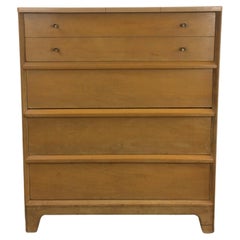 Mid-Century Modern Compact 4 Drawer Highboy Dresser by Baumritter