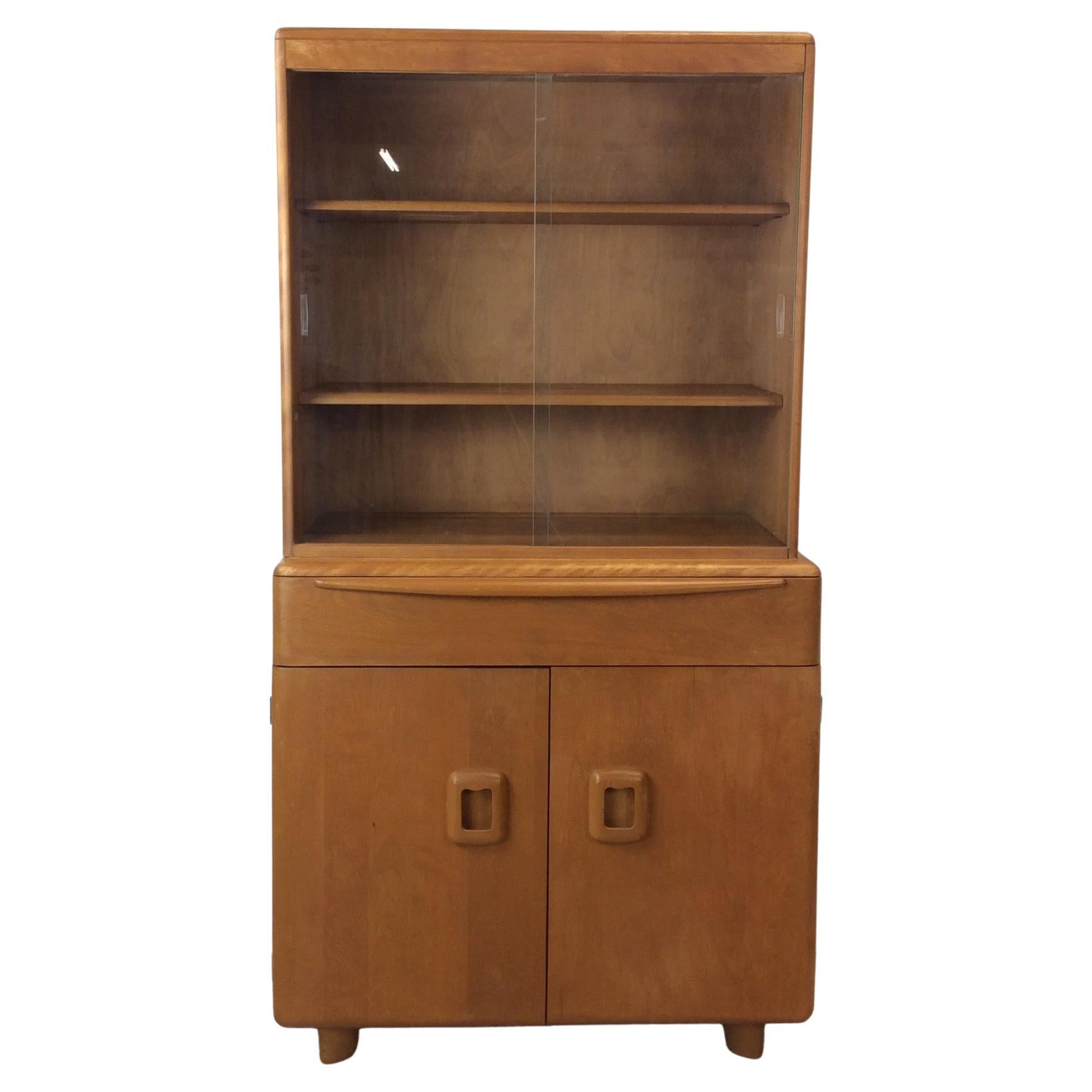Mid Century Modern Compact China Cabinet by Heywood Wakefield