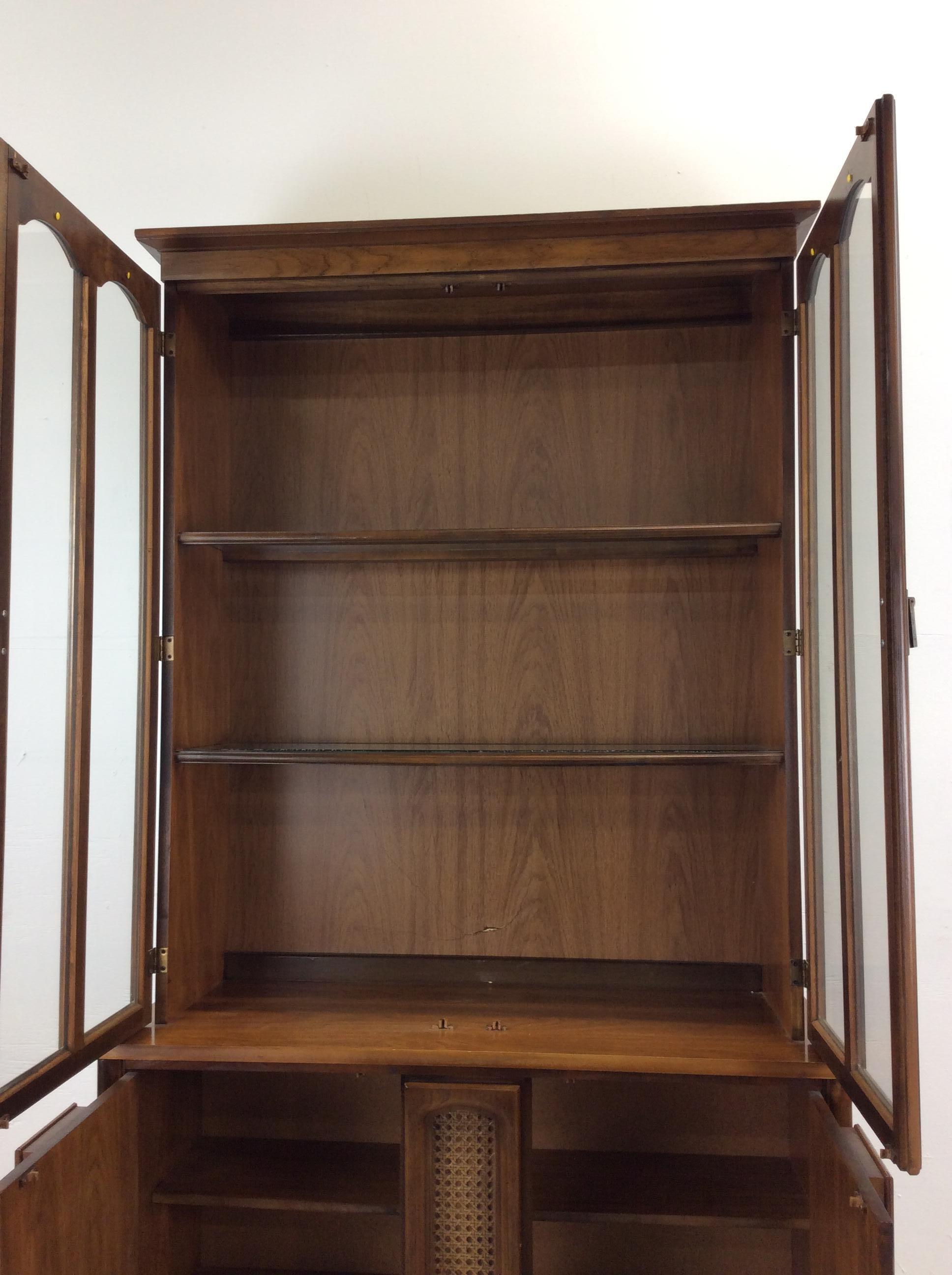 Mid century modern compact China cabinet with cane doors For Sale 9
