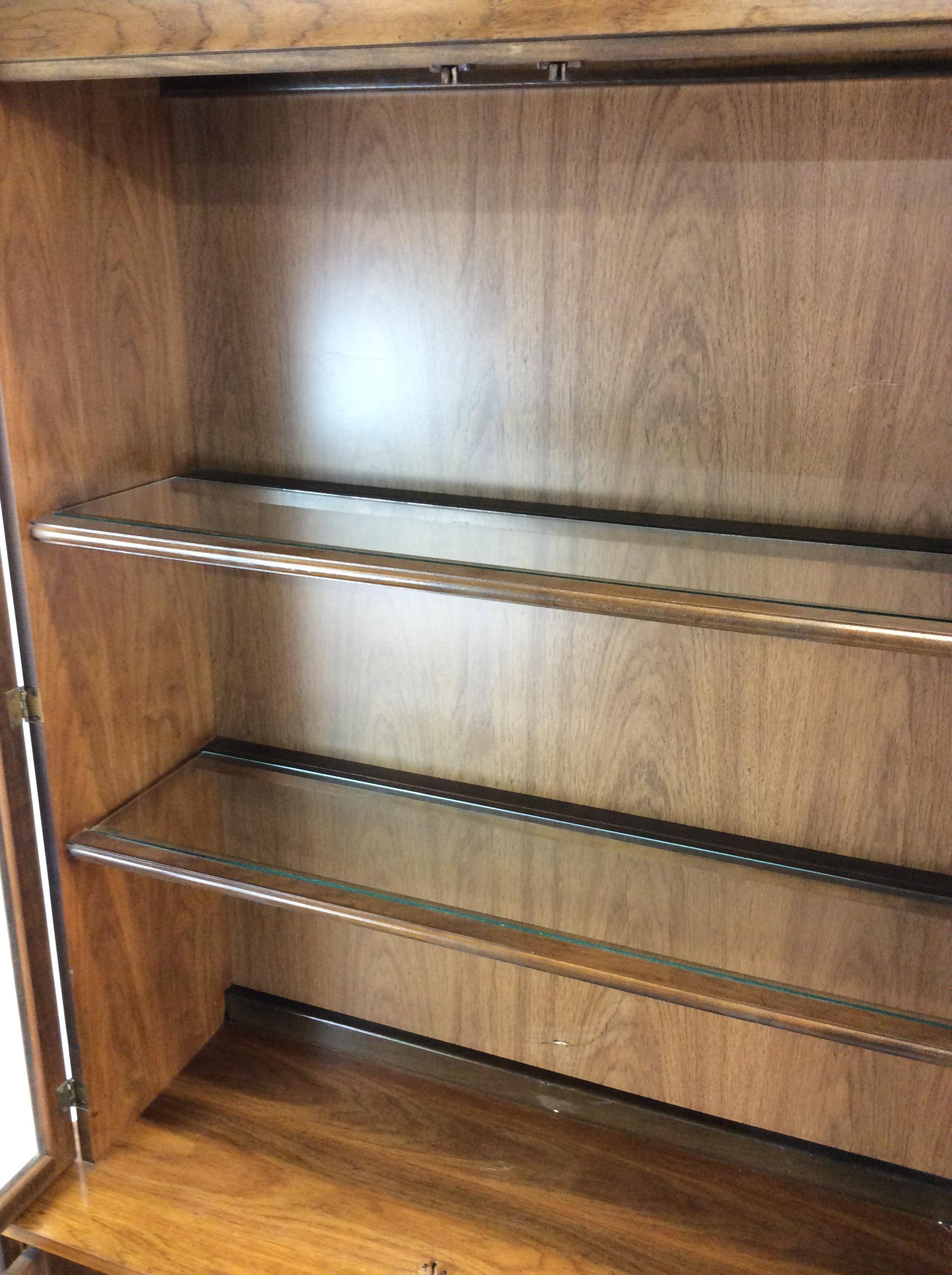 Mid century modern compact China cabinet with cane doors For Sale 10