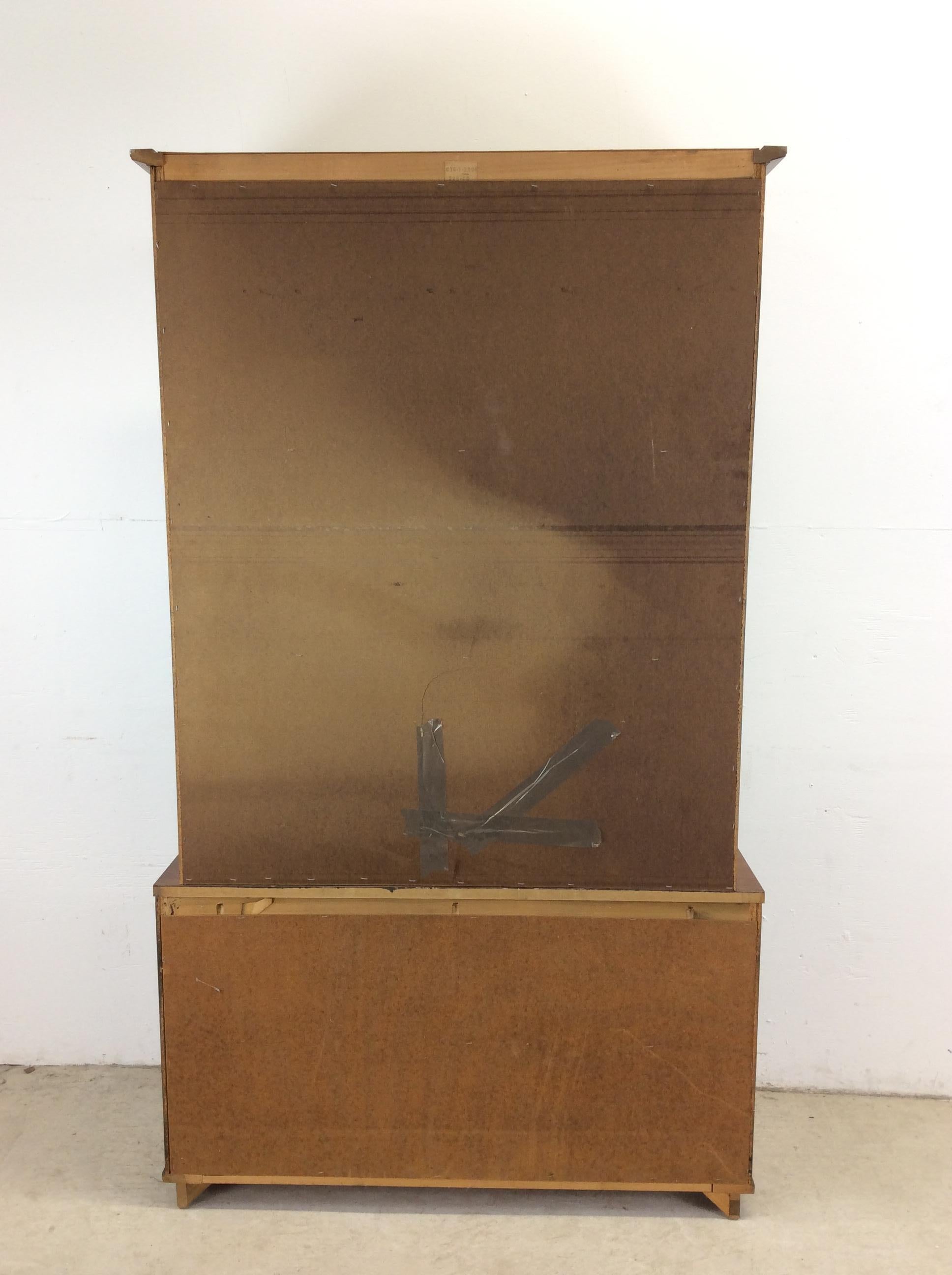 Mid century modern compact China cabinet with cane doors For Sale 12