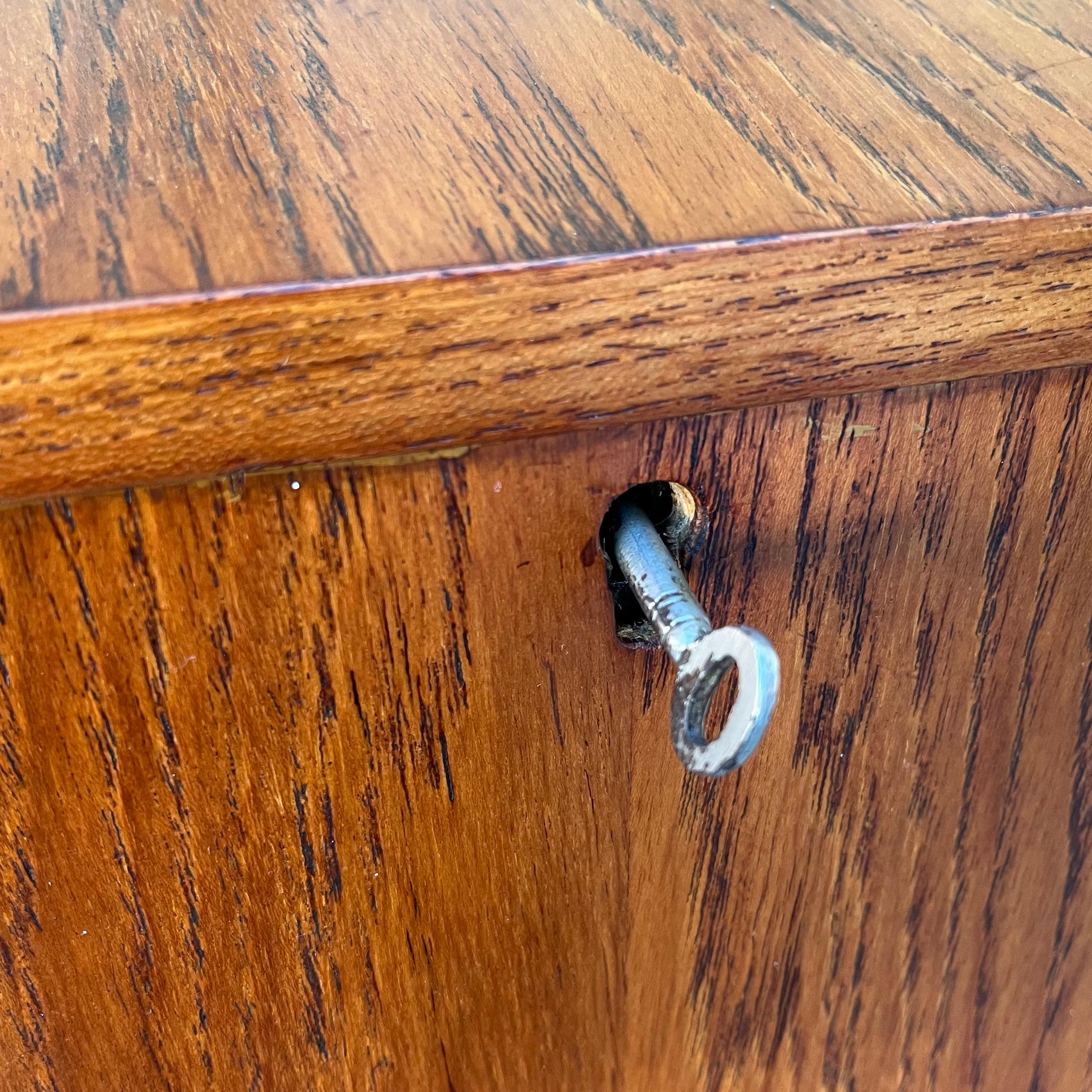 Mid Century Modern Compact Drop Down Secretary Desk . Circa 1960s For Sale 1