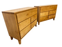 Mid-Century Modern Conant Ball Solid Maple Dressers - Set of 2