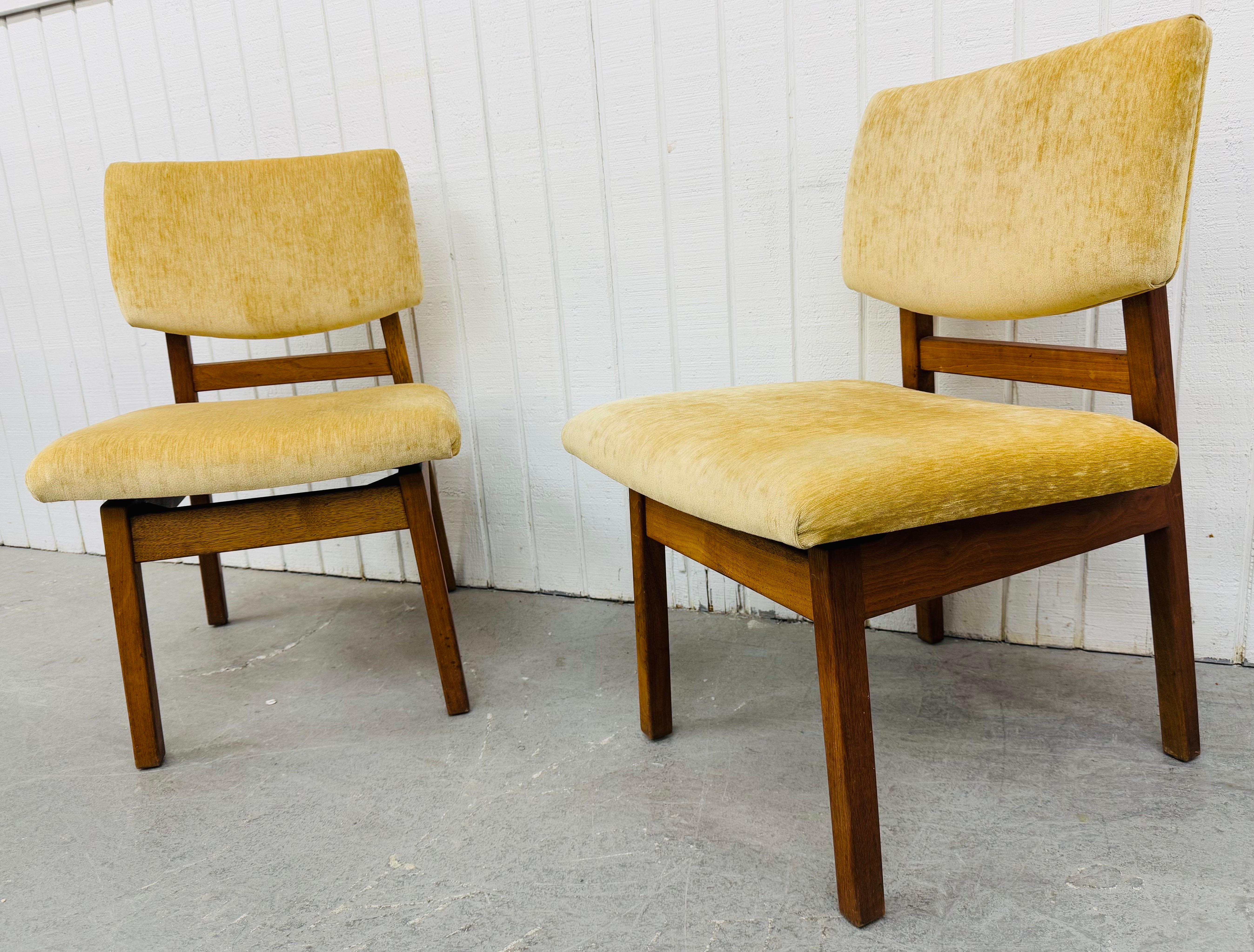American Mid-Century Modern Conant Ball Walnut Side Chairs - Set of 2