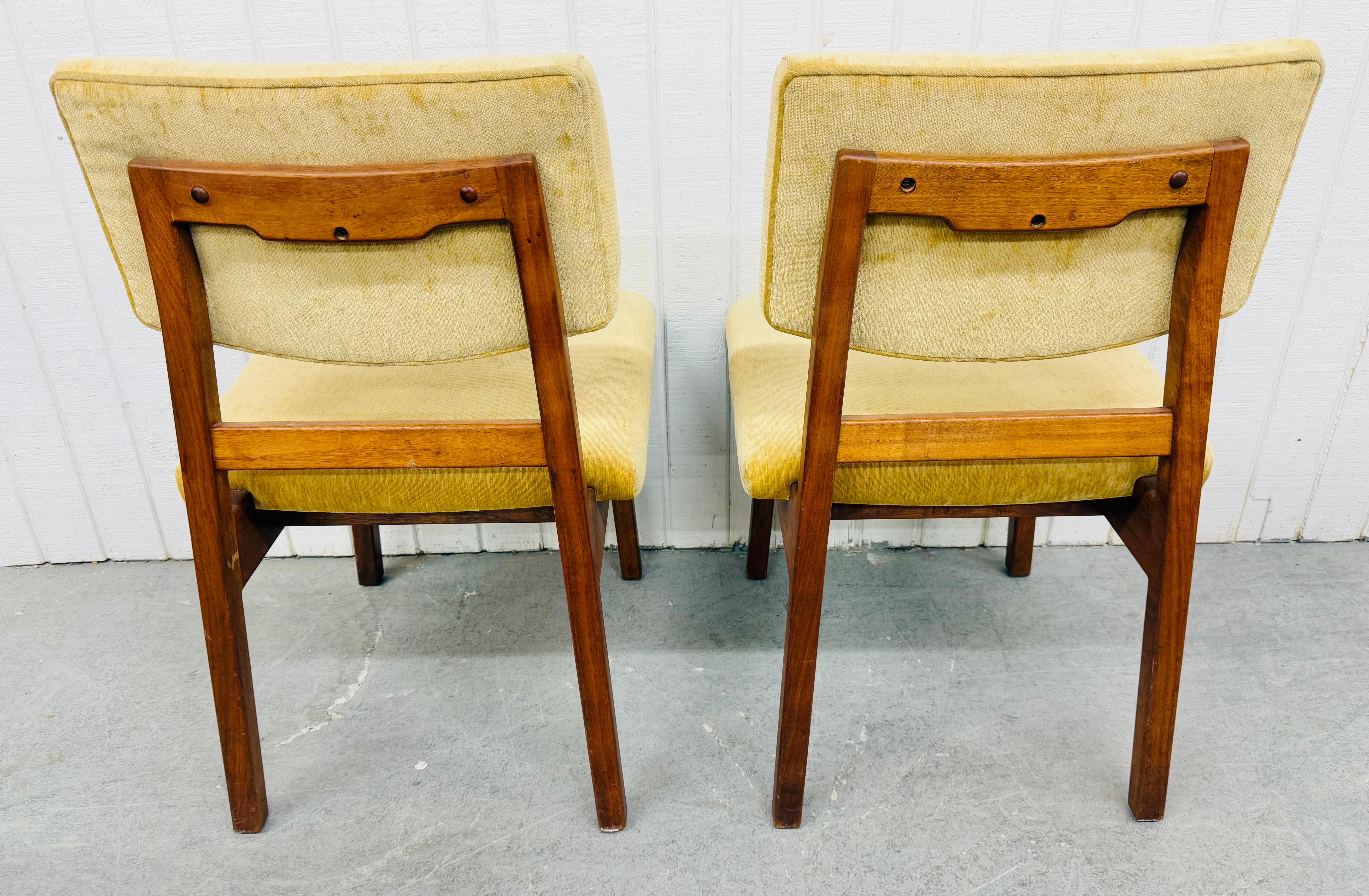 20th Century Mid-Century Modern Conant Ball Walnut Side Chairs - Set of 2