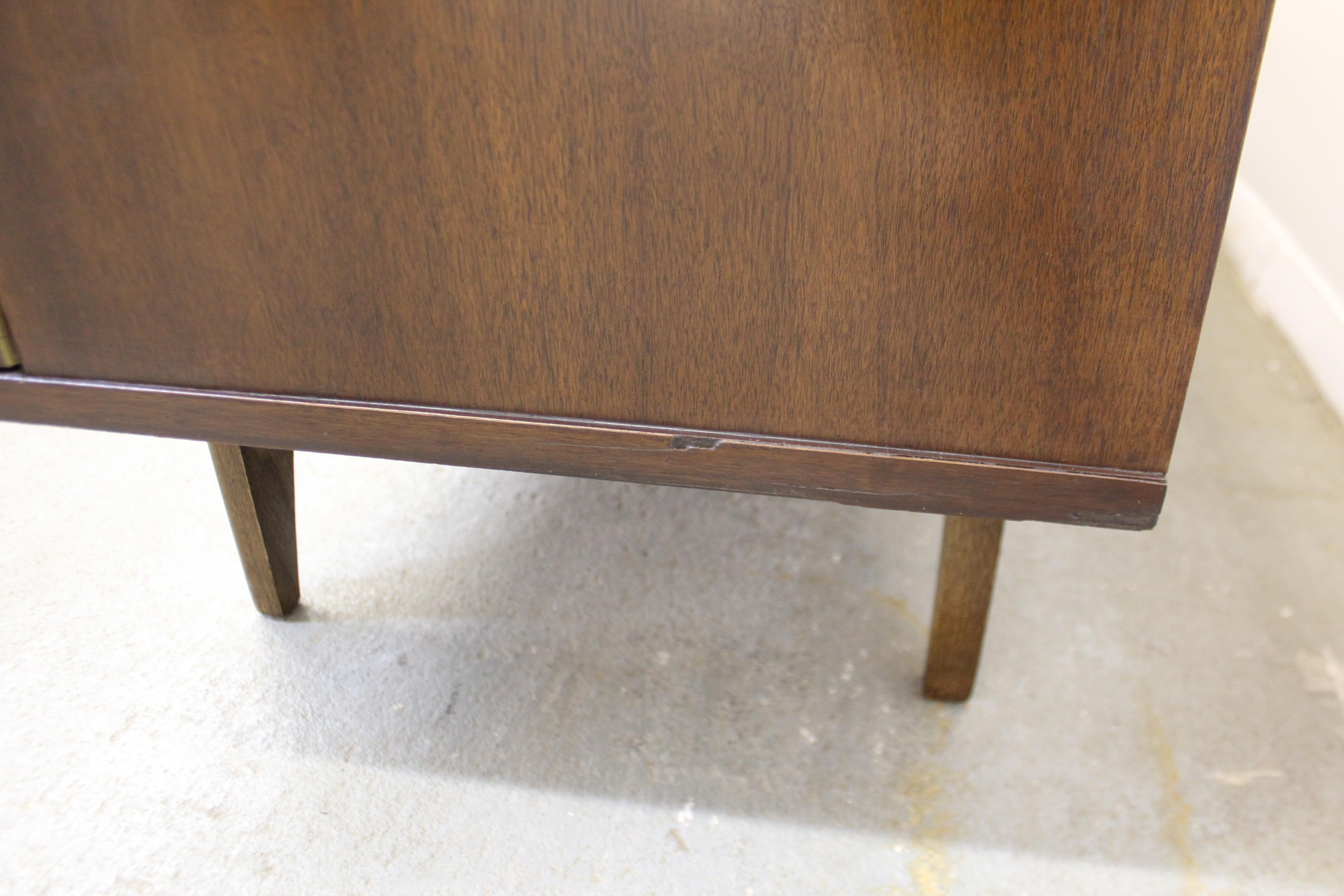  Mid-Century Modern Concave Front Walnut Credenza by Young Mfg. Co. 3