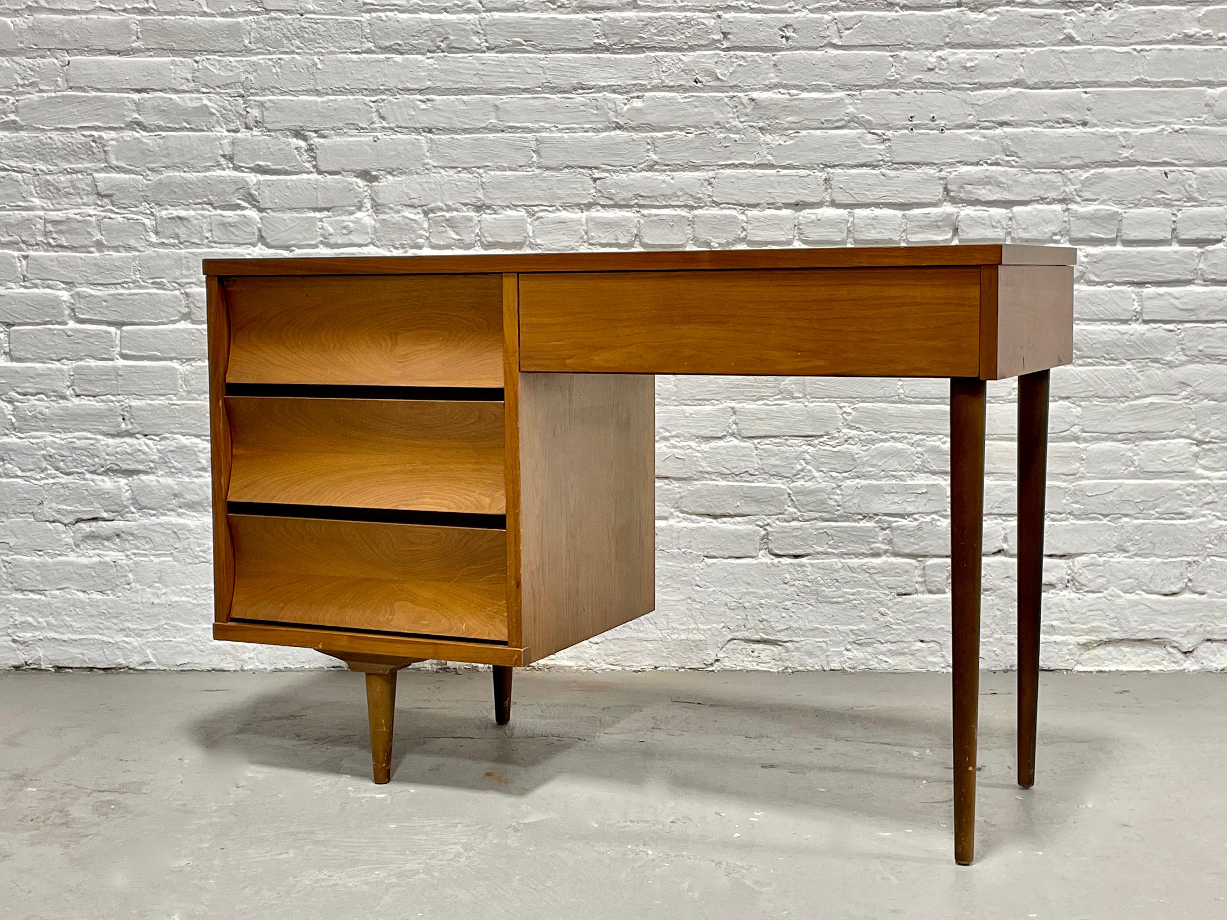 Mid-Century Modern Mid Century MODERN Concave WALNUT DESK by Johnson Carper, c. 1960's