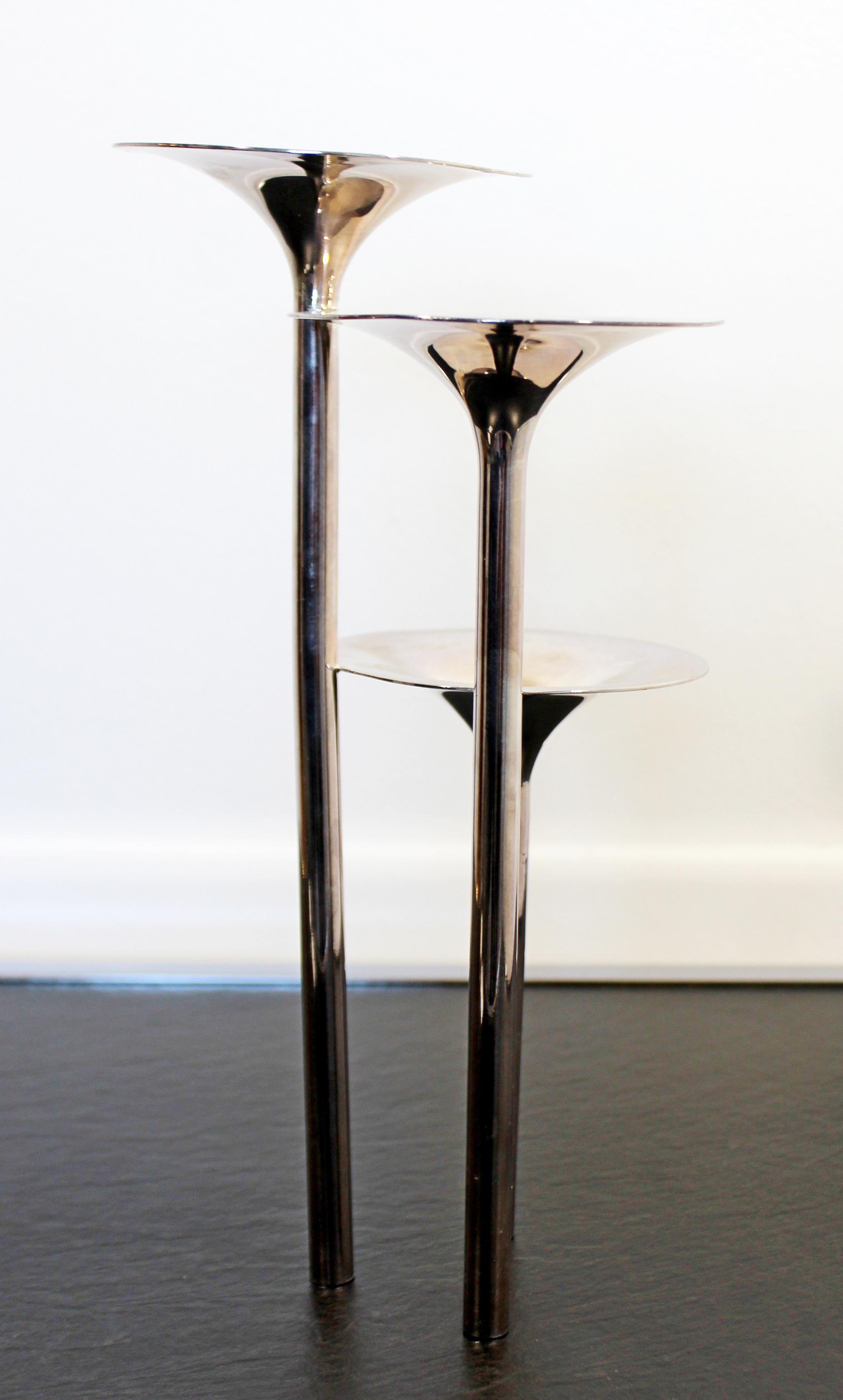 Mid-20th Century Mid-Century Modern Concerto Di Trombe Christofle France Silver Candlestick 1960s