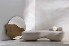 Mid-Century Modern Conchula Daybed, DEDAR Beige Boucle, Handmade by Greenapple