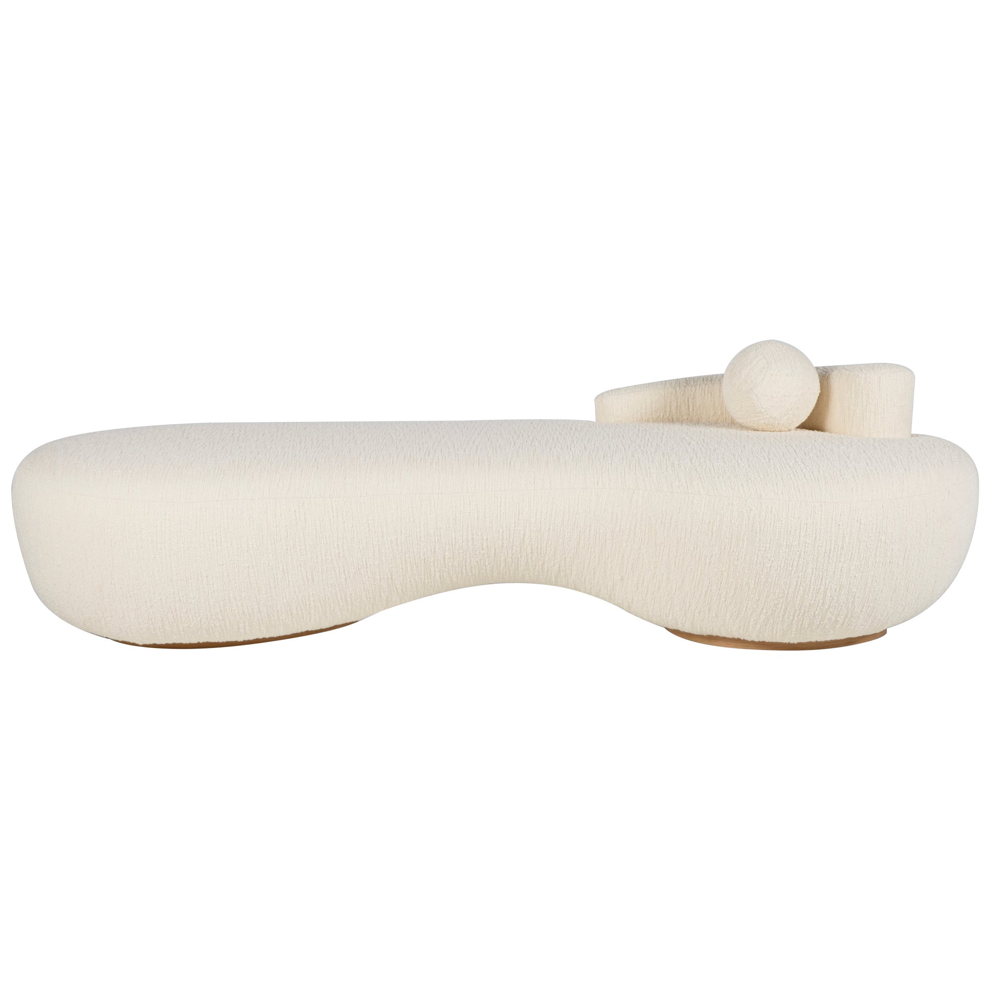 Mid-Century Modern Conchula Day Bed, DEDAR Beige Bouclé, Handmade by Greenapple