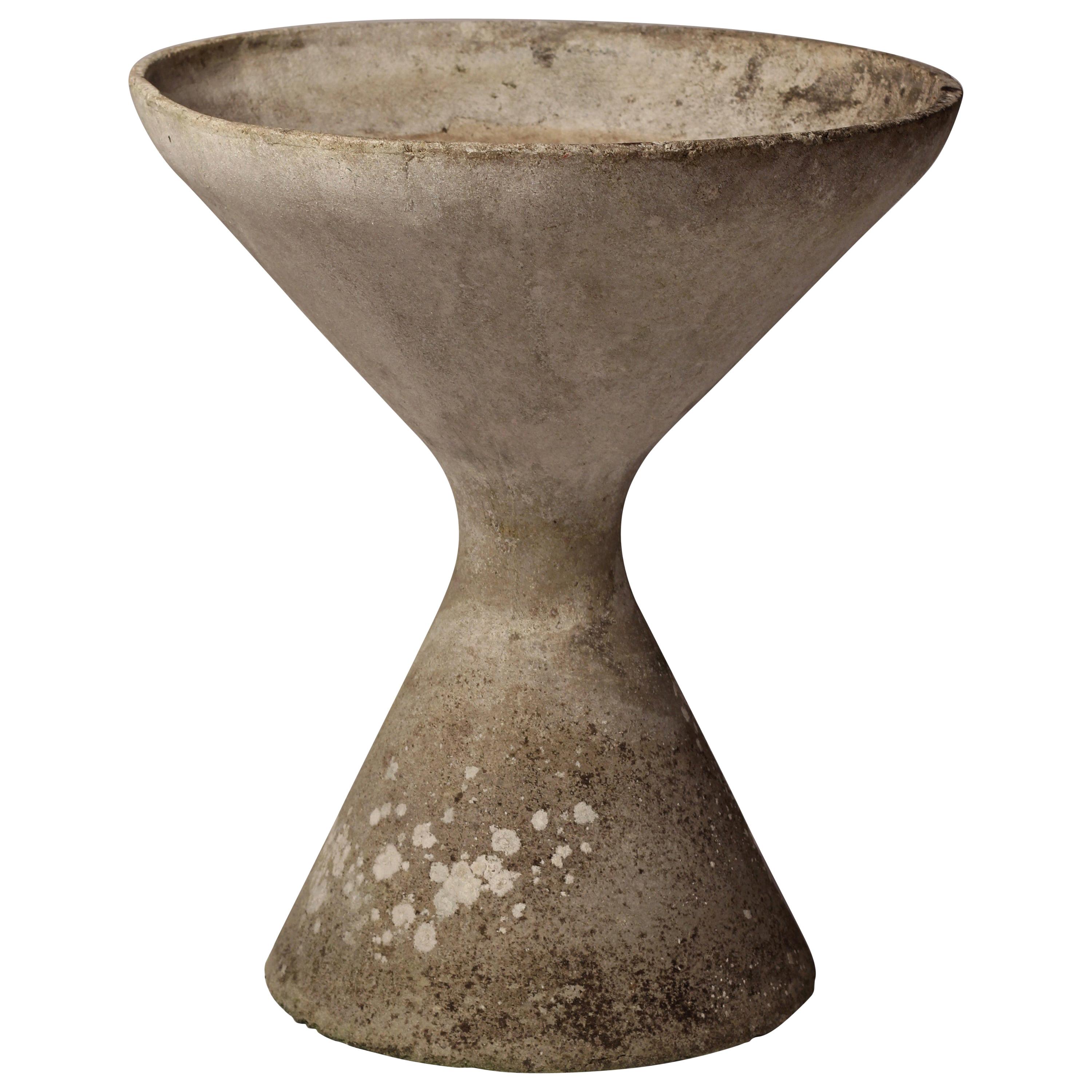 Mid-Century Modern Concrete Planter by Willy Guhl Hourglass