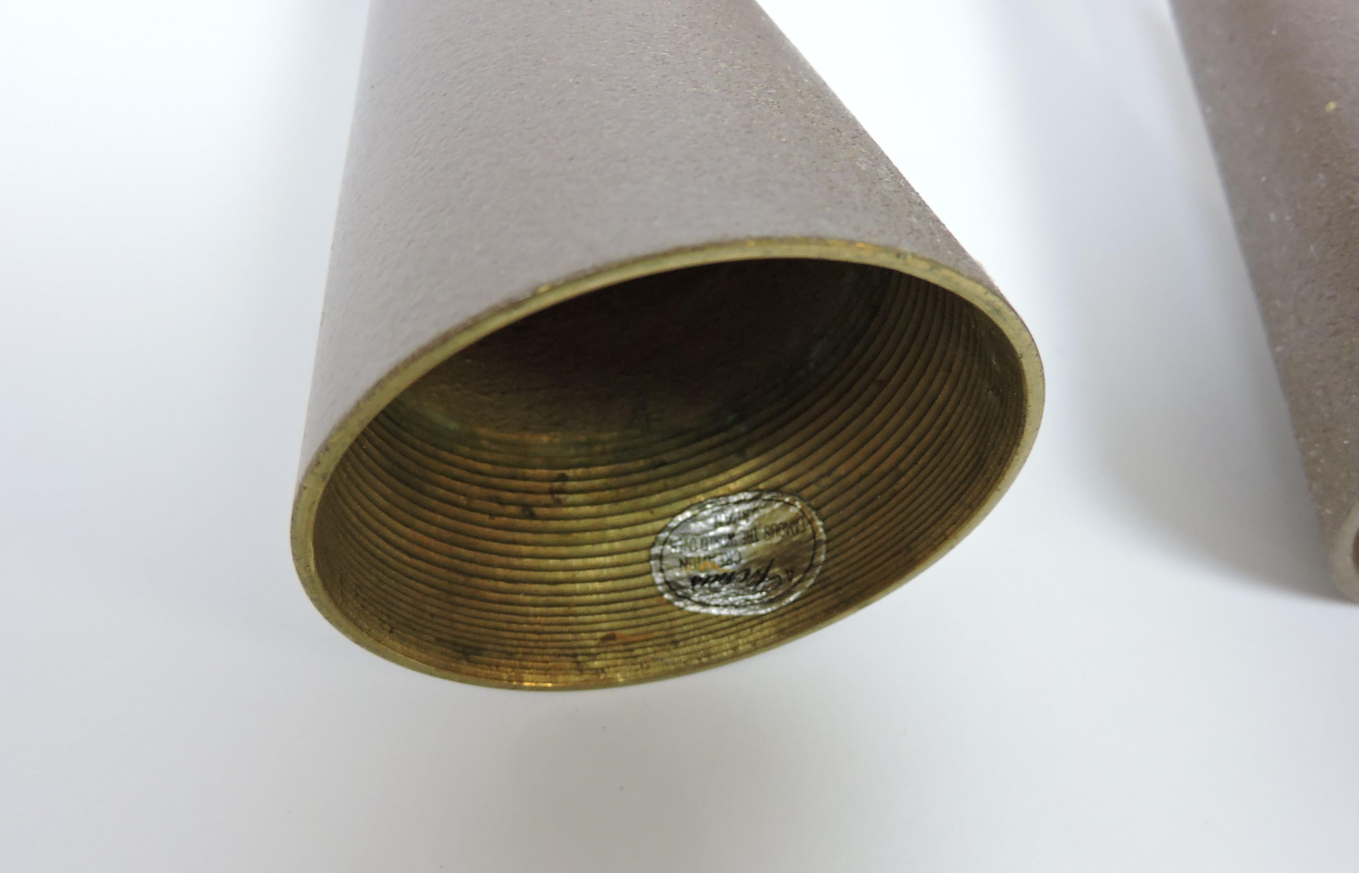 Metà XX secolo Portacandele a cono in ottone del Mid Century Modern, due set disponibili in vendita