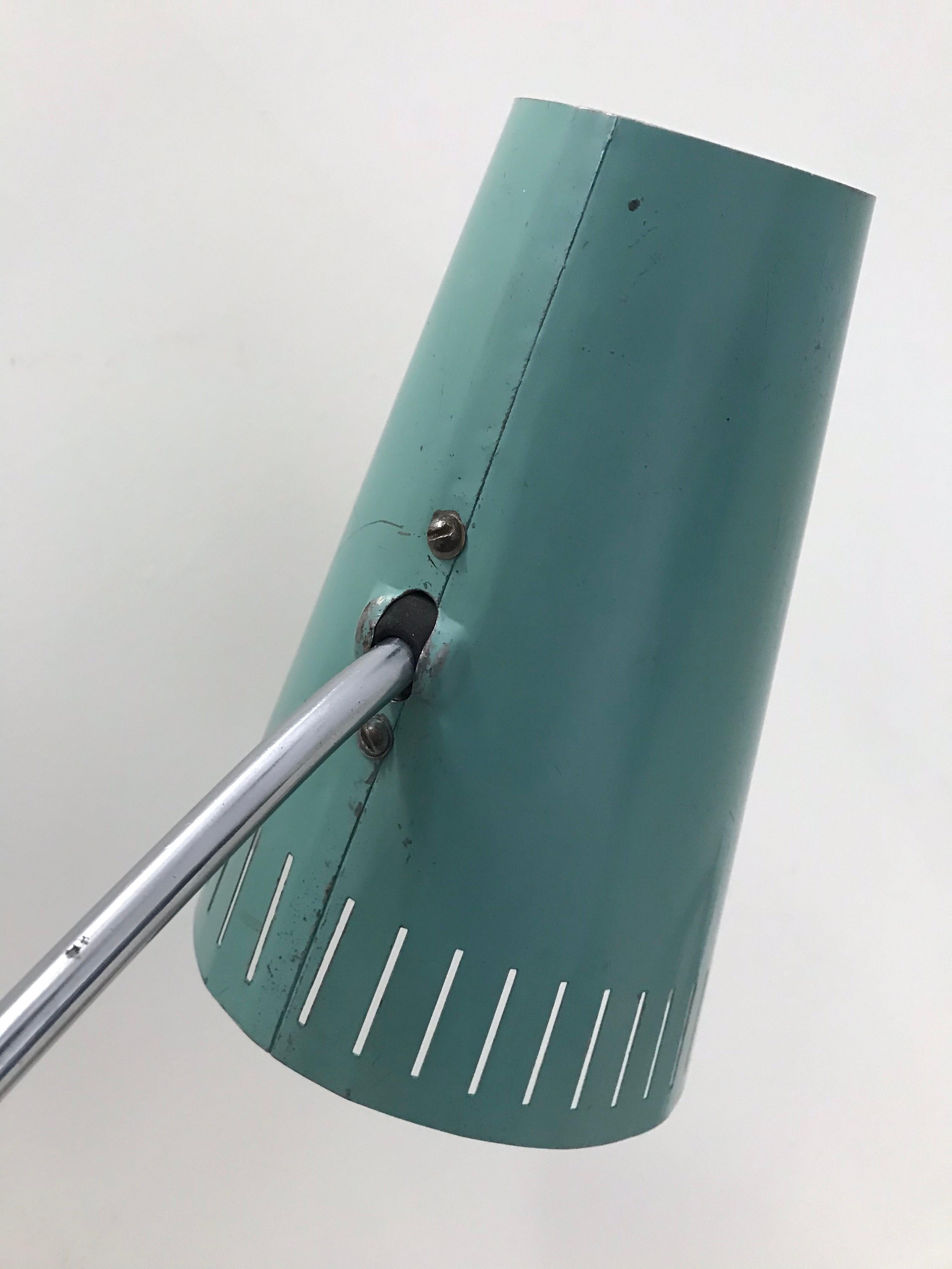 Mid-20th Century Mid-Century Modern Cone Shaped Desk Lamp, Turquoise and Red, Russia, 1966