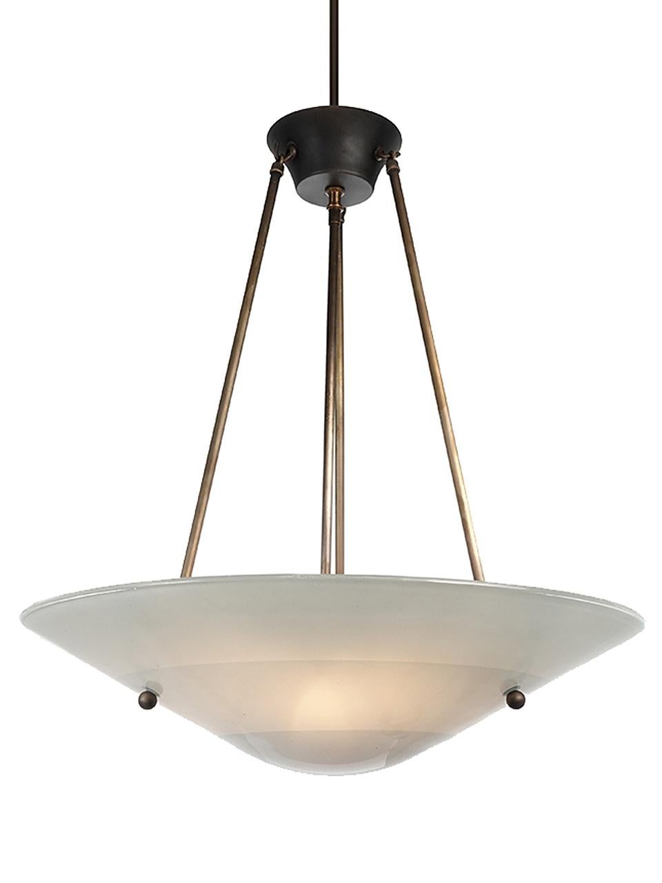 20th Century Mid-Century Modern Conical Glass Chandelier For Sale