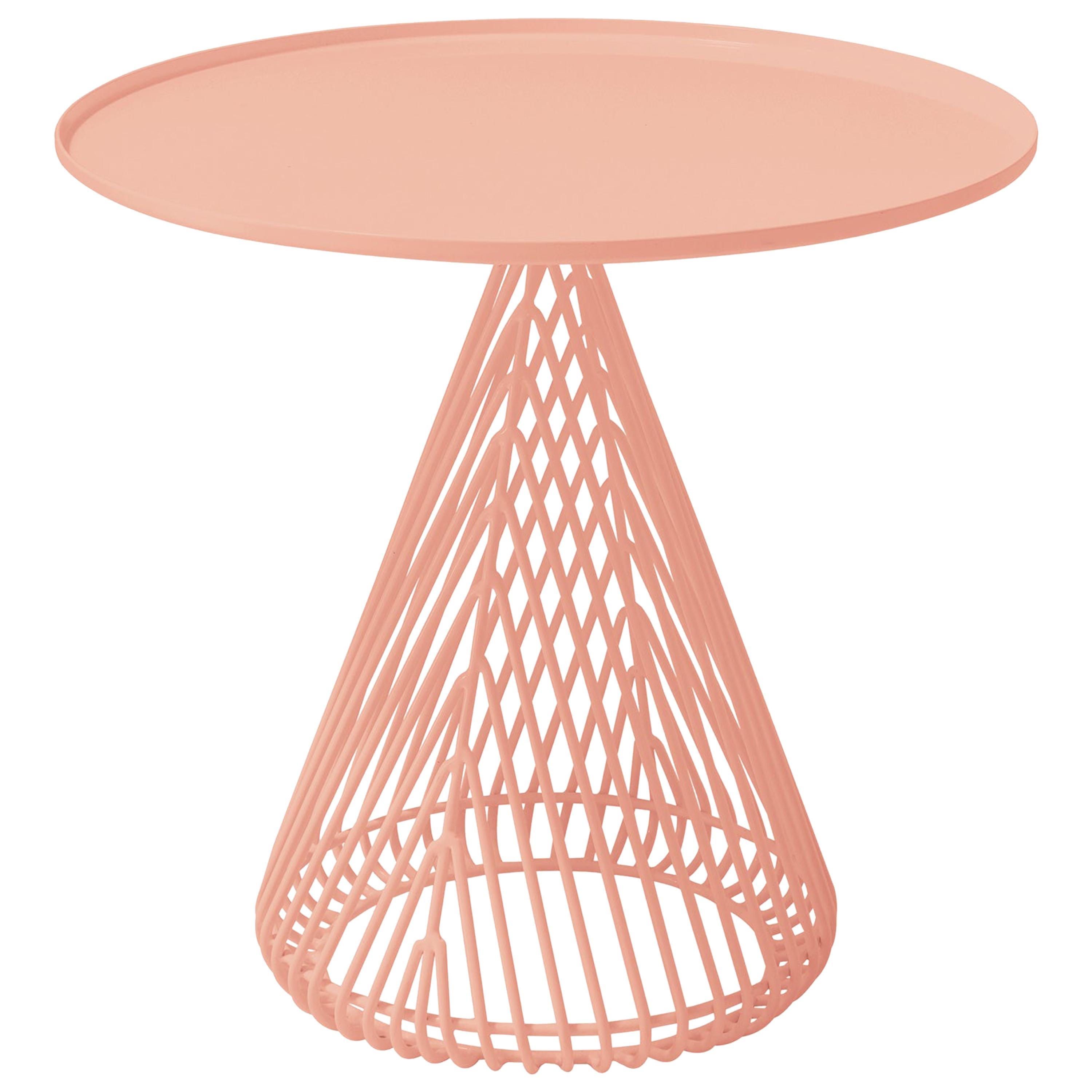 Mid-Century Modern Cono Table, Side Table by Bend Goods in Peachy Pink
