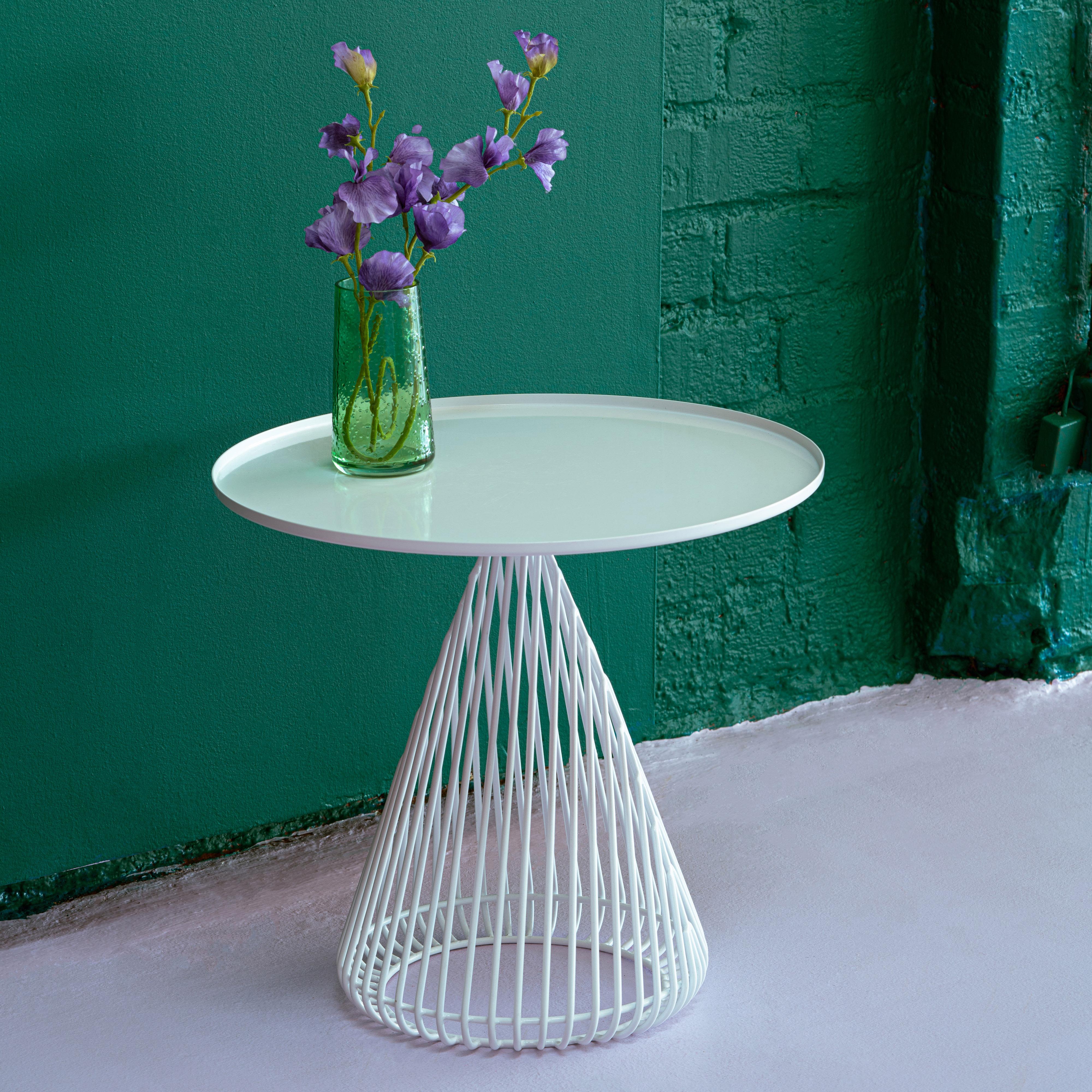 Unknown Mid-Century Modern Cono Table, Side Table by Bend Goods in White