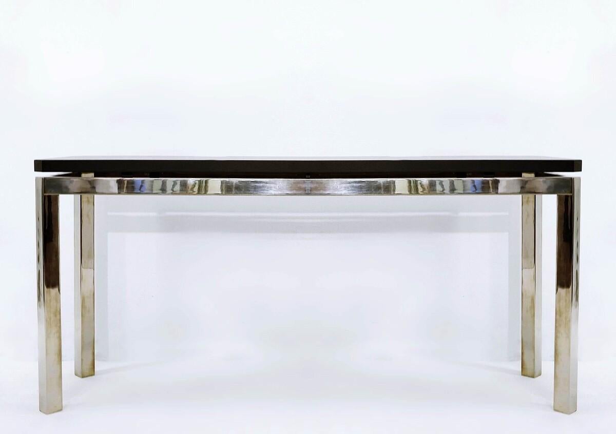 Chrome Mid-Century Modern Console Table by Guy Lefevre, Maison Jansen