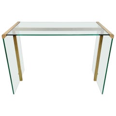Moderner Konsolentisch aus Glas und Messing aus der Mitte des Jahrhunderts Gallotti & Radice, Italien, 1970er Jahre