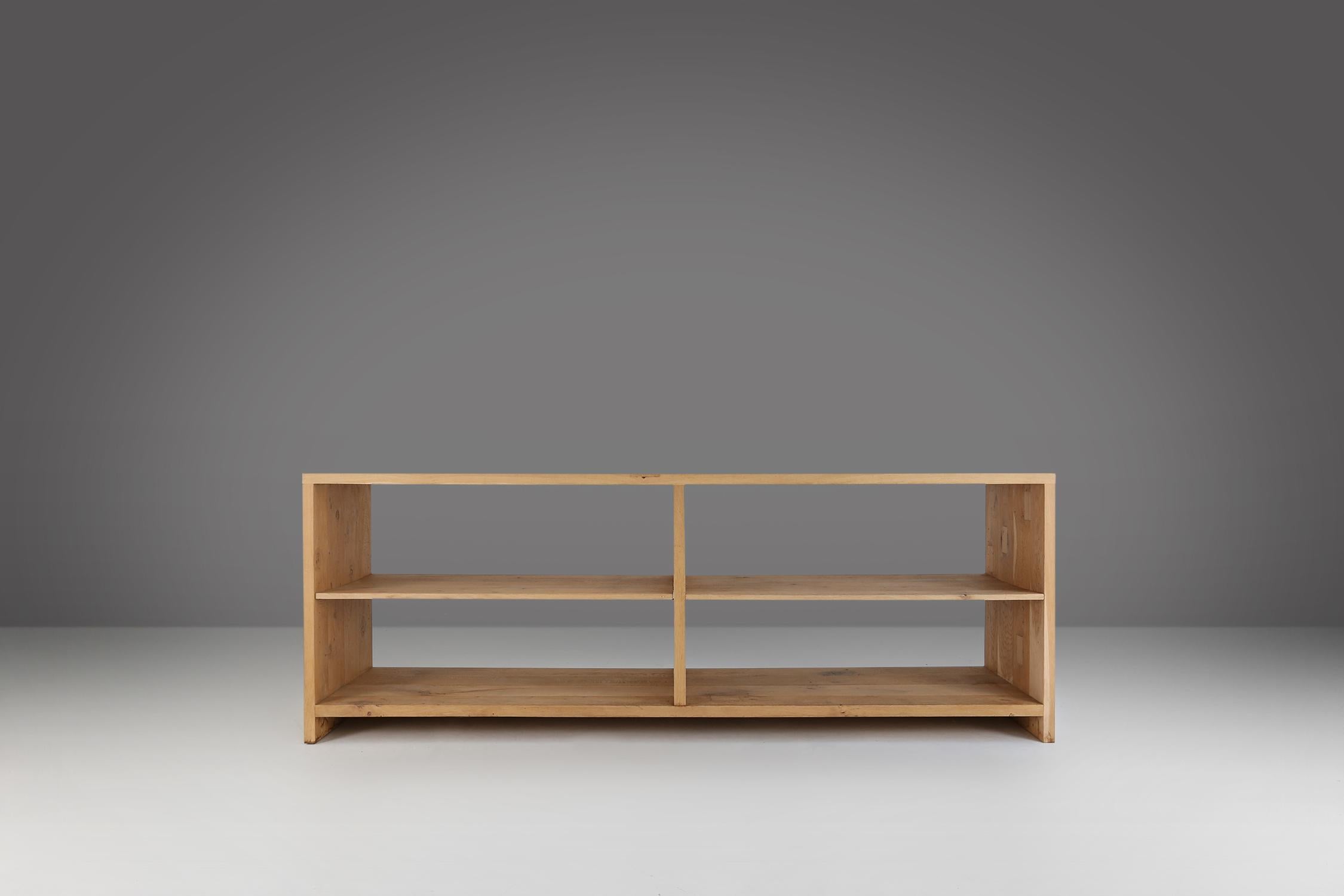 Mid-century modern console table in oak wood by Le Noble, Belgium, 1990  For Sale 8