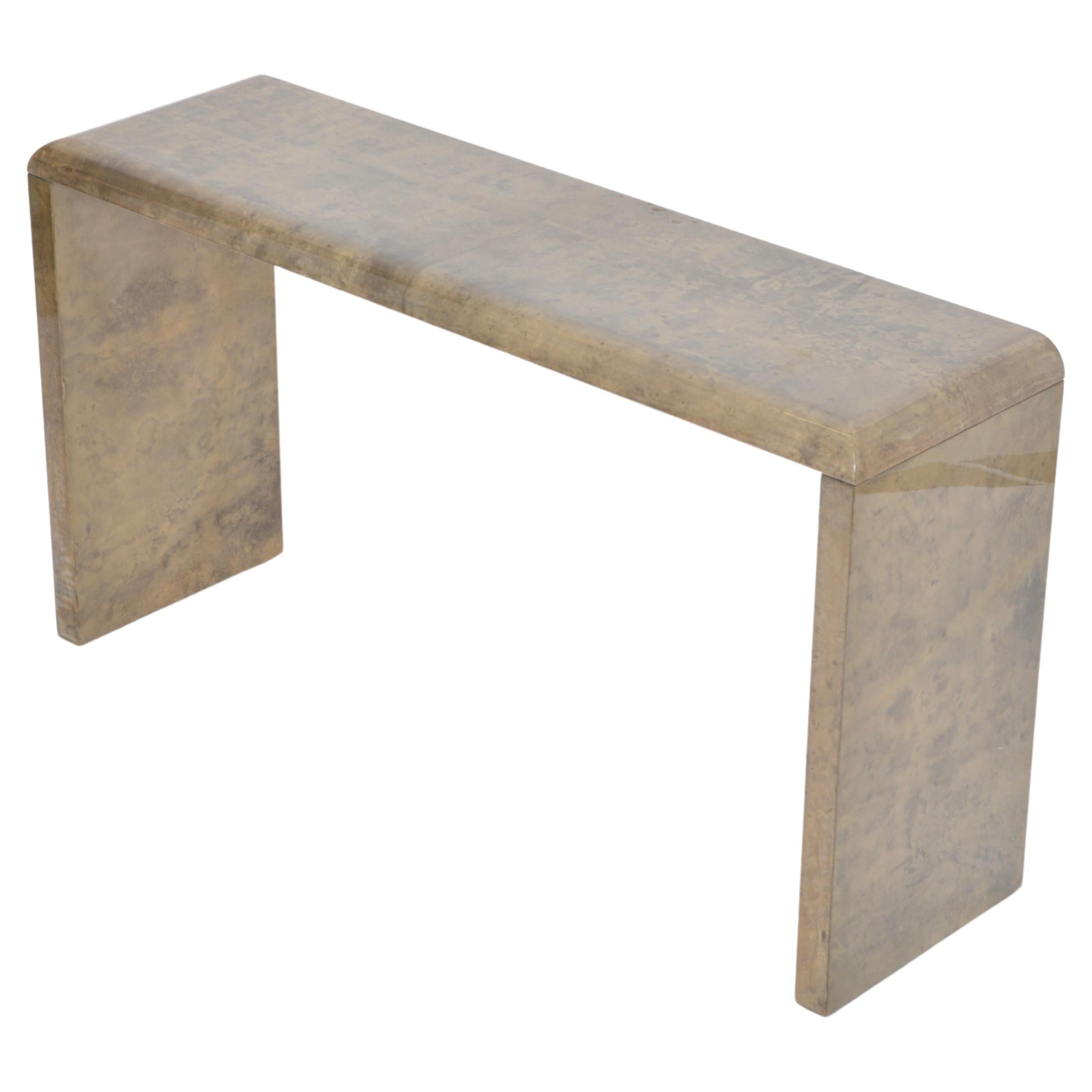 Mid-Century Modern Console Table Made of Laquered Goat Skin by Aldo Tura
