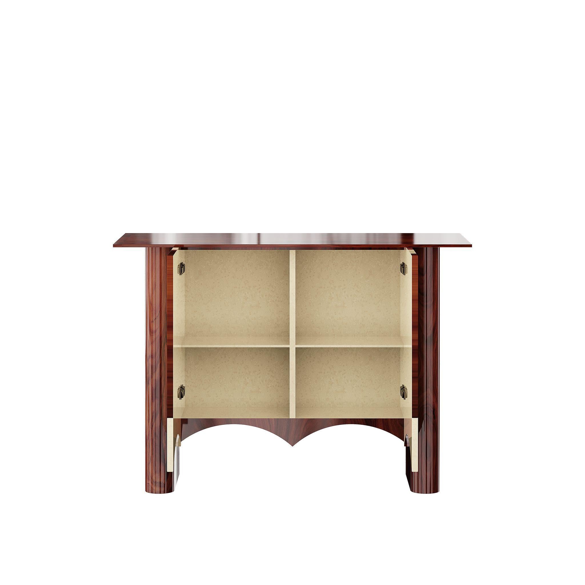 XXI secolo e contemporaneo Tavola Consolle Moderna Mid-Century Wood Wood Wood Wood Wood Wood Due Porte in vendita