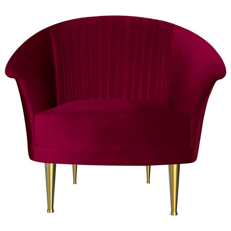 MidCentury Modern Contemporary "Miami" Purple Velvet Upholstery Club