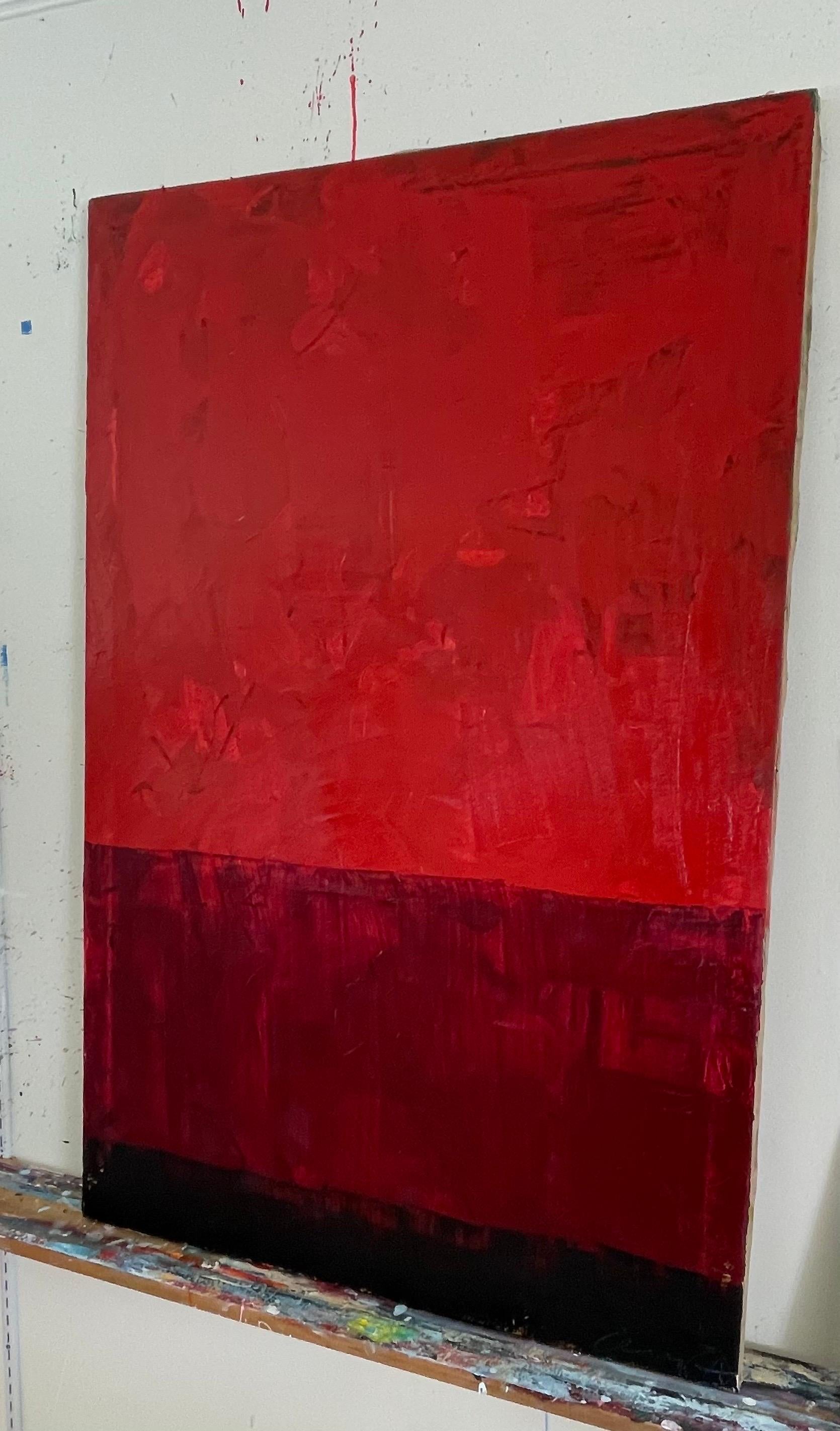 Quadro contemporaneo di metà secolo nello stile di Mark Rothko, olio su tela, firmato ma illeggibile.