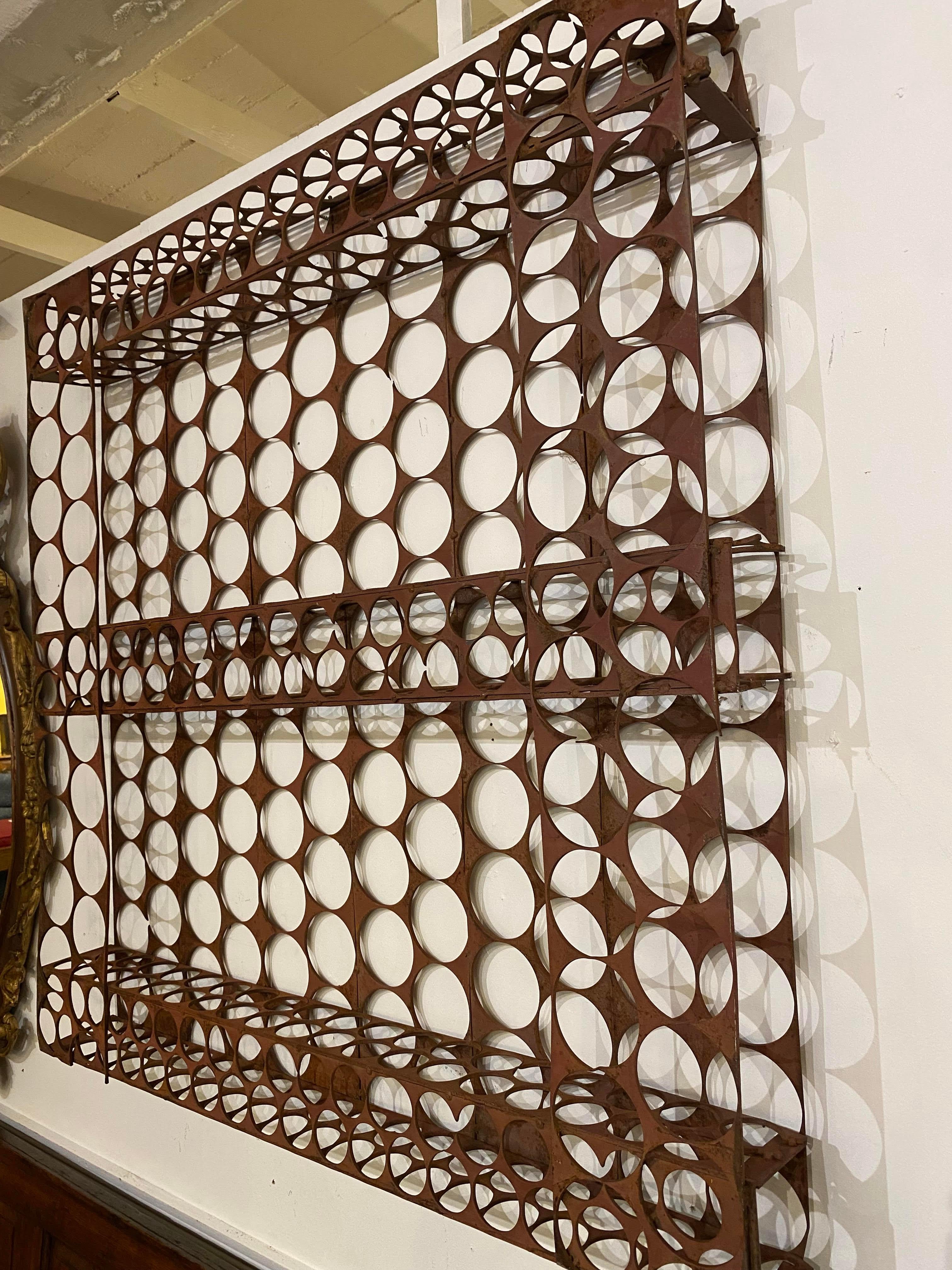 Organic Modern Mid Century Modern Contemporary Recycled Wrought Iron Shelf Unit Sculpture For Sale