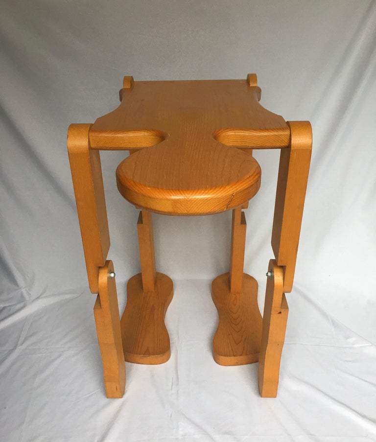 Late 20th Century Mid-Century Modern Contemporary Sculptural Folk Pop Art Figure Side End Table For Sale
