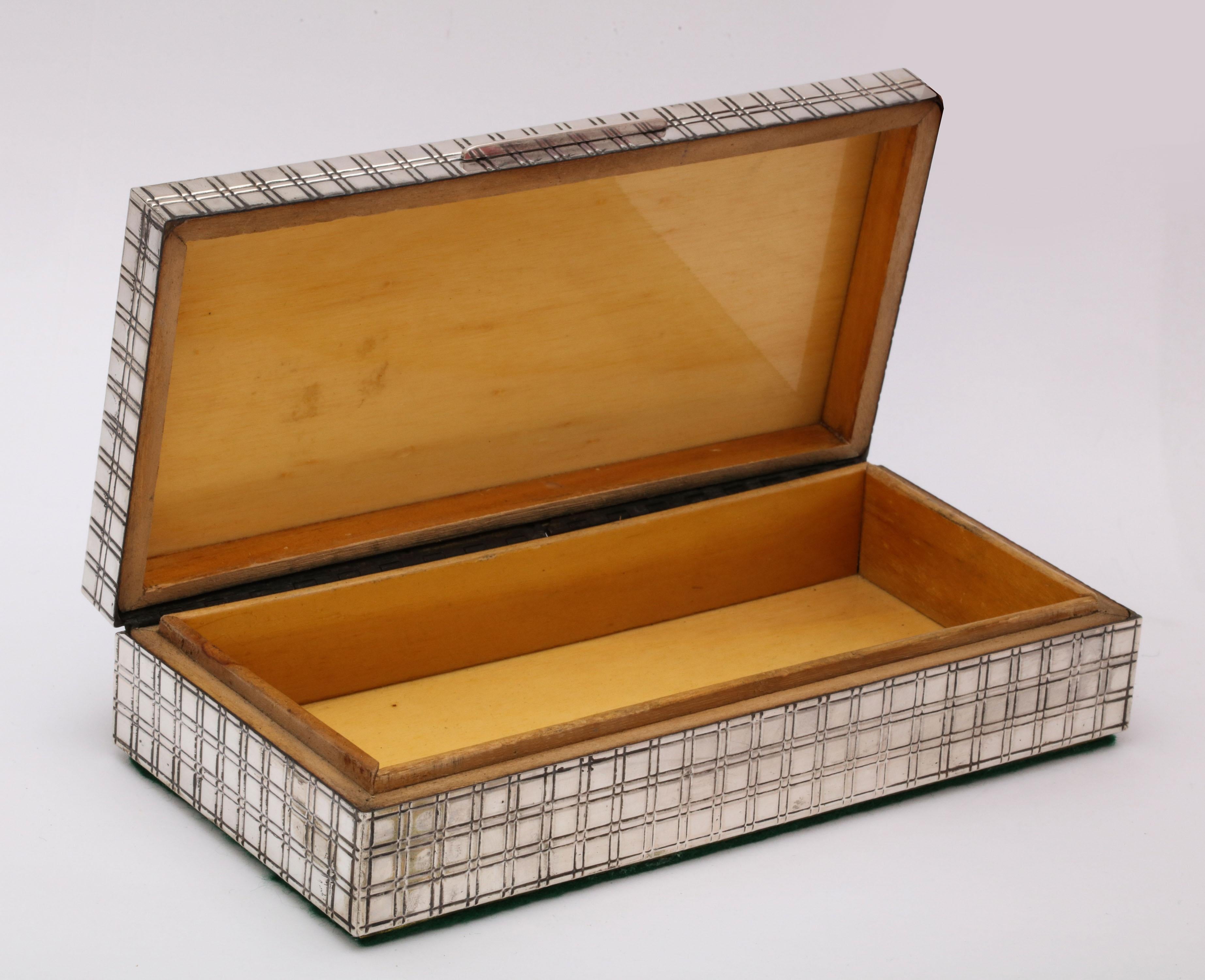 Mid-Century Modern Continental Silver (.800) Table Box with Hinged Lid 5