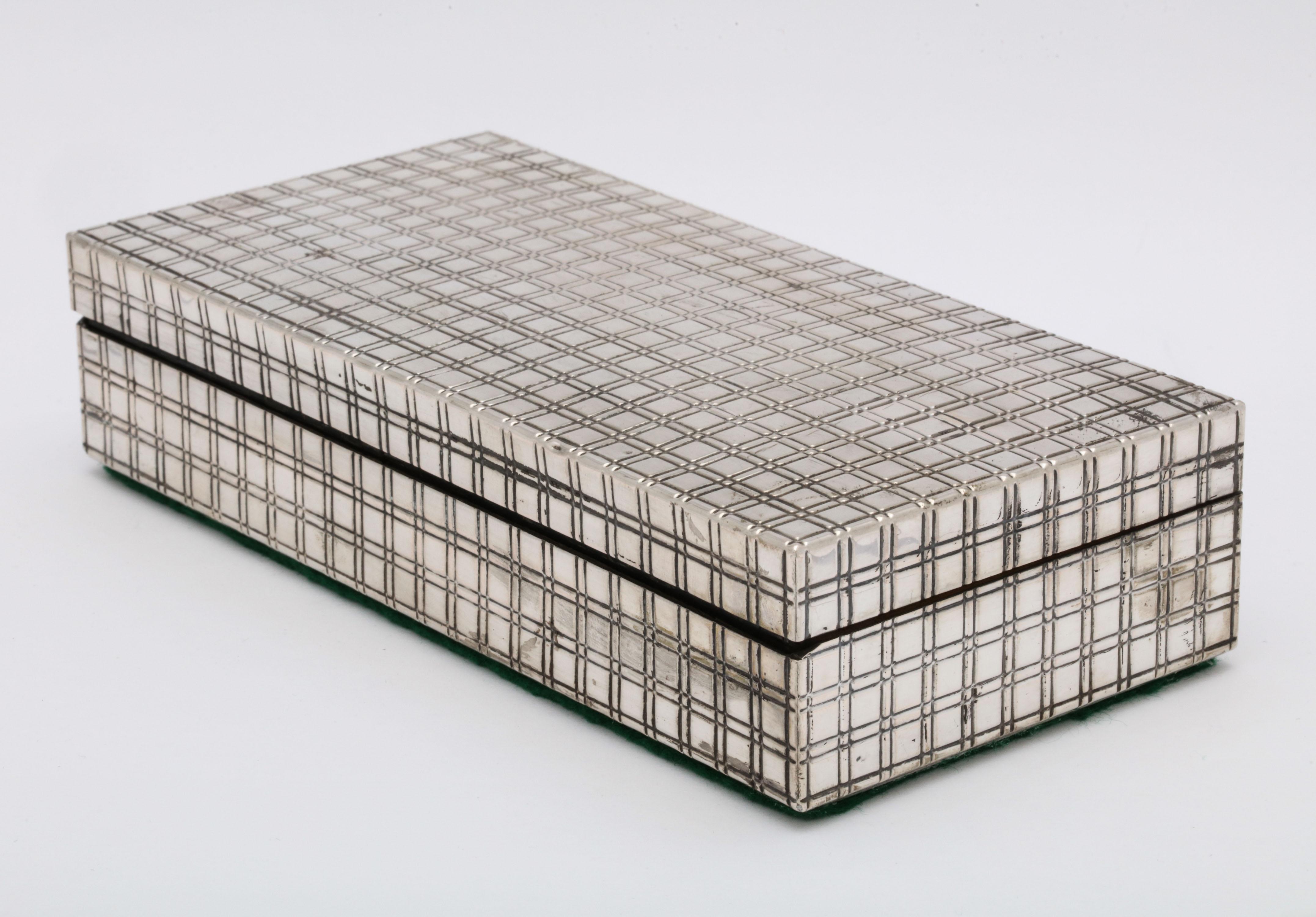 Mid-20th Century Mid-Century Modern Continental Silver (.800) Table Box with Hinged Lid