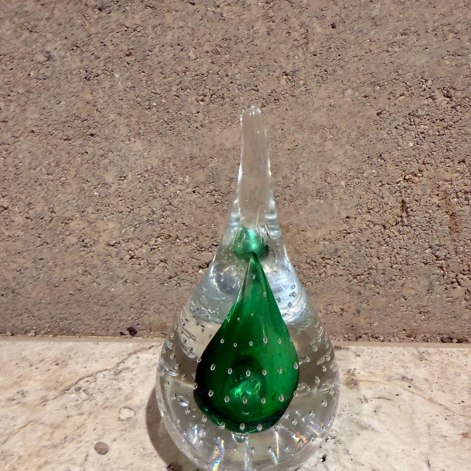 Pisapapeles de Murano Moderno de Mediados de Siglo Burbuja de Control Verde Moderno de mediados de siglo en venta