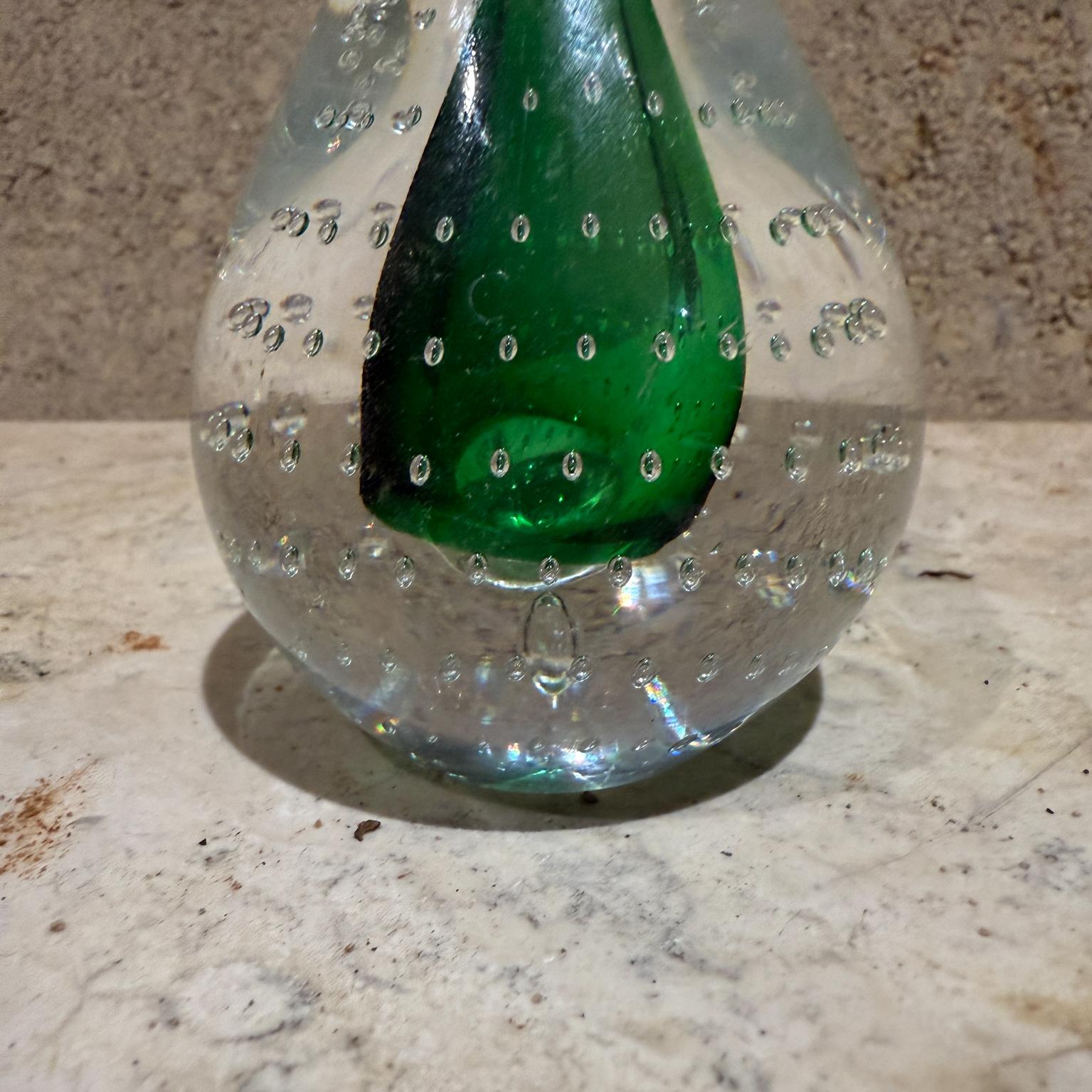 Pisapapeles de Murano Moderno de Mediados de Siglo Burbuja de Control Verde Desconocido en venta
