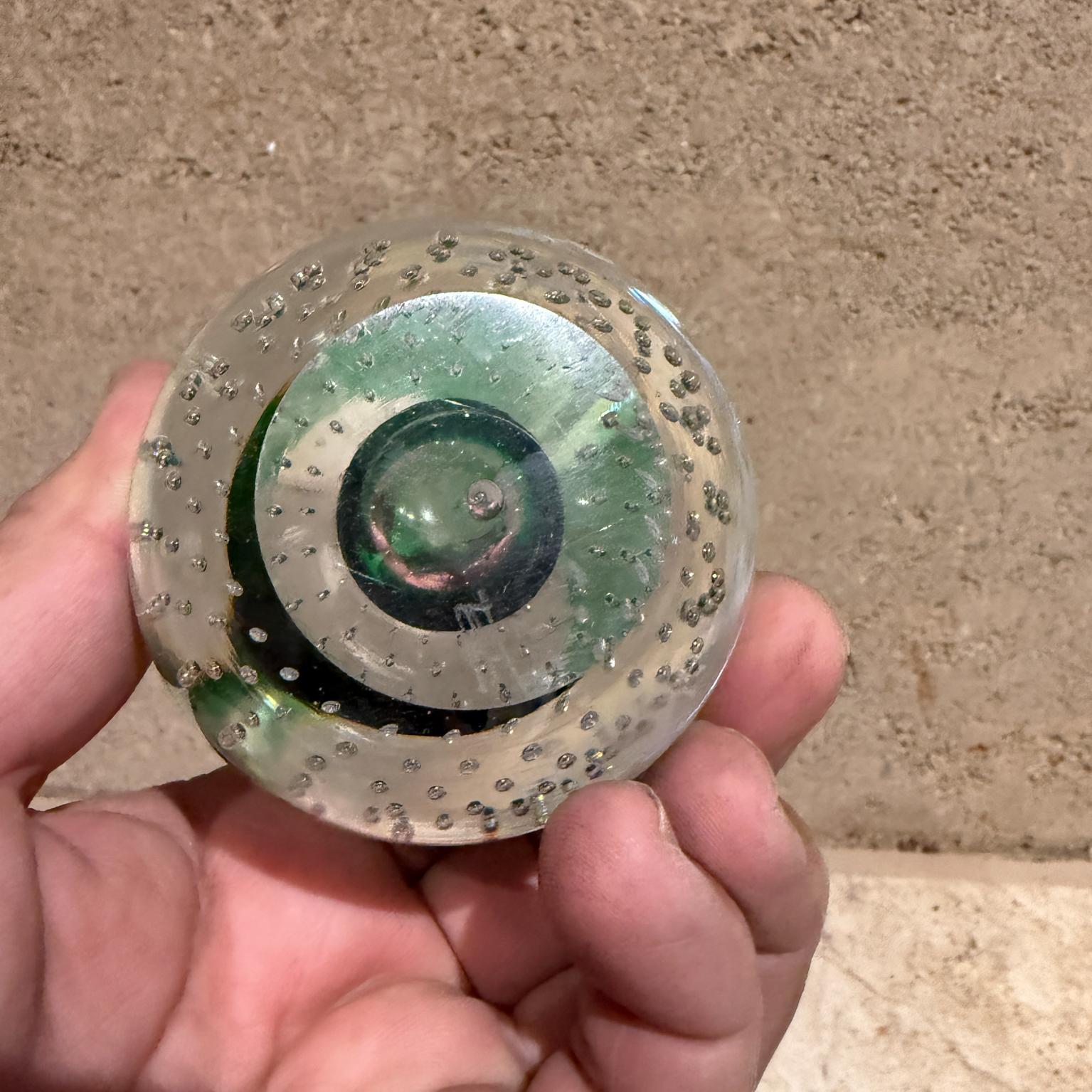 Pisapapeles de Murano Moderno de Mediados de Siglo Burbuja de Control Verde Cristal de Murano en venta