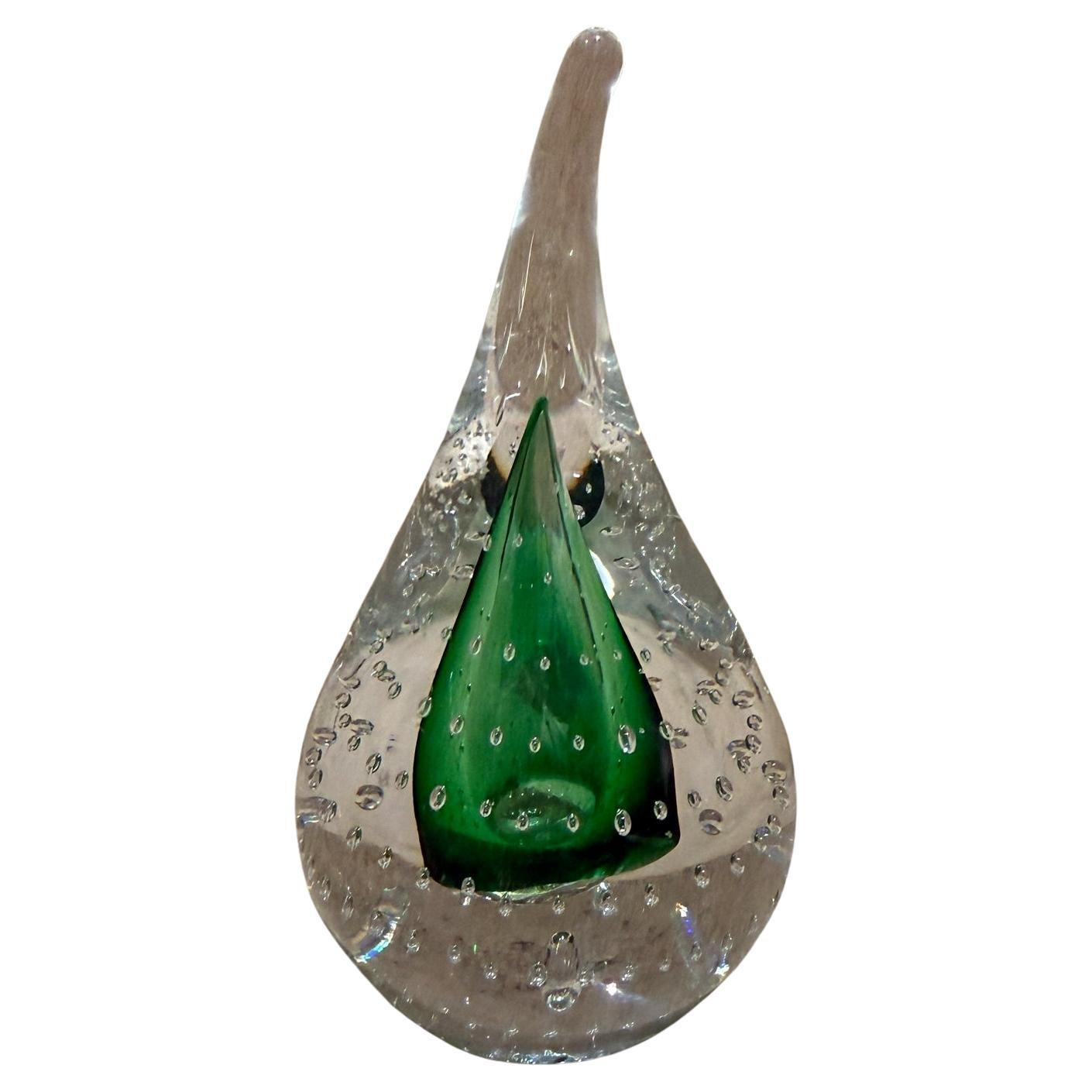 Presse-papier Murano à bulles de contrôle, moderne du milieu du siècle, Greene & Greene en vente