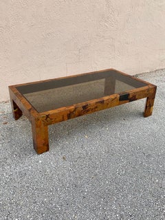 Mid-Century Modern Copper and Brass Coffee Table in the Style of Paul Evans