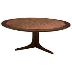 Mid-Century Modern Copper and Hardwood Coffee Table