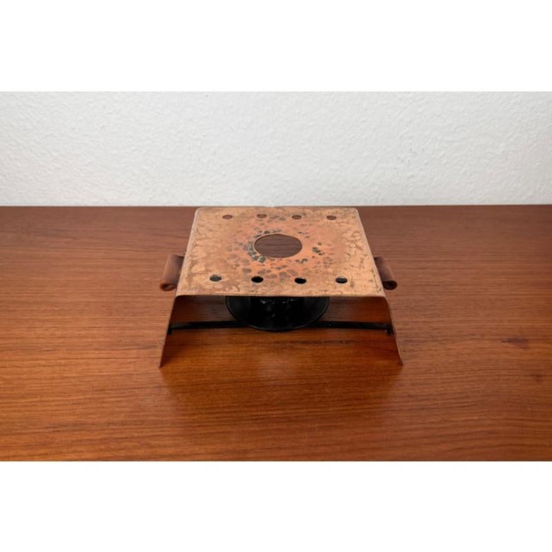 Chauffe-théière en cuivre et cuir moderne du milieu du siècle, 1960 en vente 4