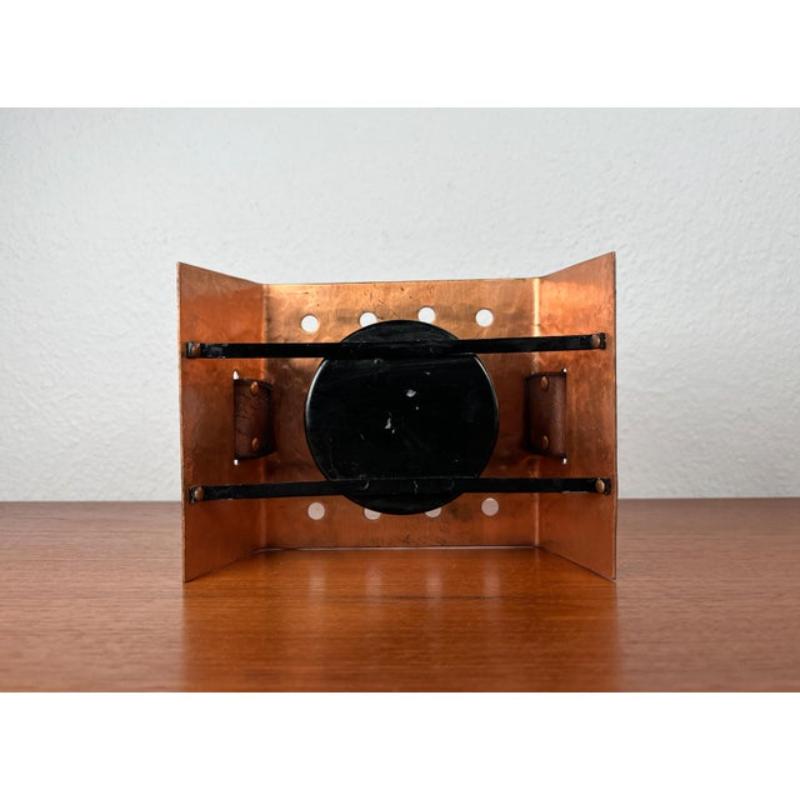 Chauffe-théière en cuivre et cuir moderne du milieu du siècle, 1960 en vente 12