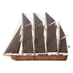 Scultura da parete in rame della nave Clipper di Curtis Jere, metà del secolo scorso